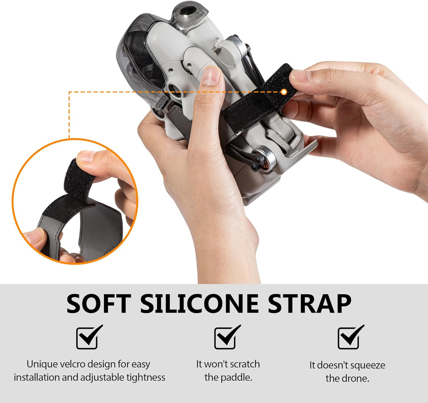 STARTRC Propeller Holder for DJI Mini 4 Pro, Drone Propeller Protector and Fixator, Grey, Adjustable, Weather Resistant image number 1