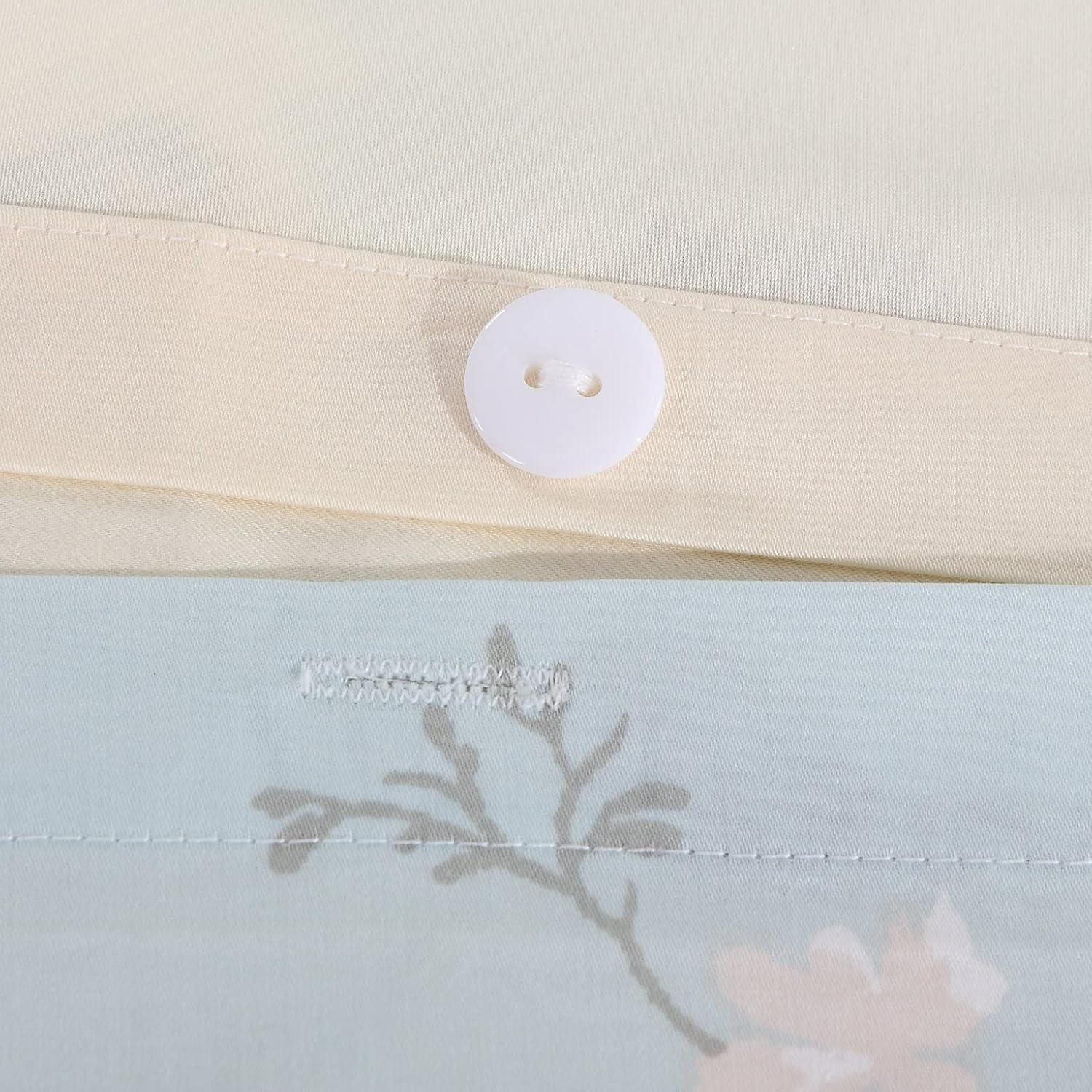 Brandream French Country Garden Toile Floral Printed Duvet Quilt Cover Cotton Bedding Set Asian Style Tapestry Pattern Chinoiserie Peony Blossom Tree Branches Multicolored Design (Queen,Mint Green) image number 4