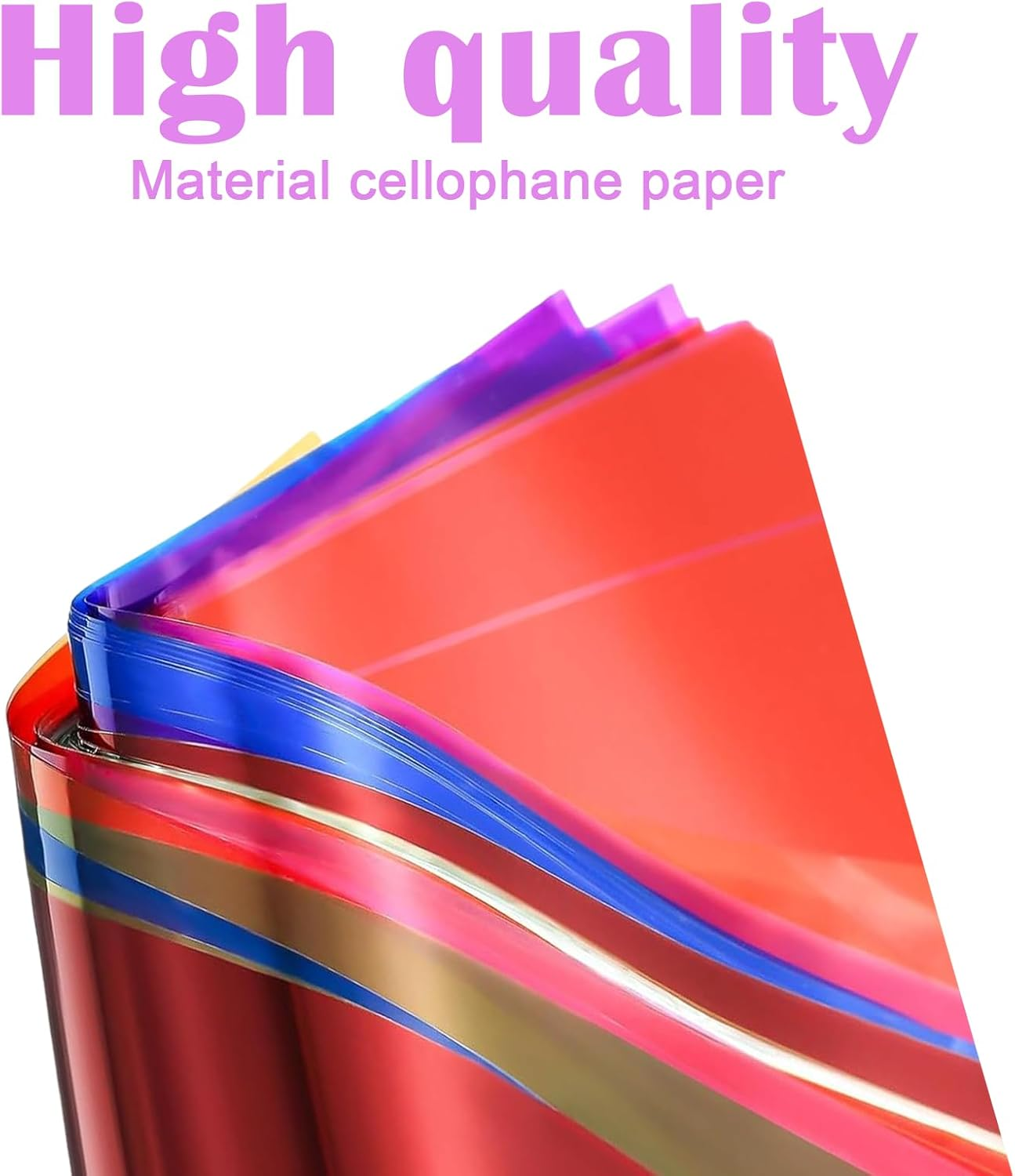 160 Pcs Cellophane Sheets, 7.5X7.5 in Colored Cellophane Transparent Glass Wrap Paper for Candy, Cookies Packing & DIY Crafts Decorations image number 3