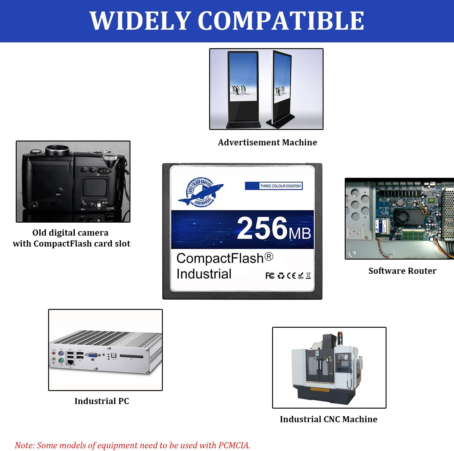 Dogfish Compact Flash Memory Card 256MB 5 Pack High Performance Industrial CF Type I Card FAT16 for Industrial Equipment and Vintage Digital Cameras image number 4