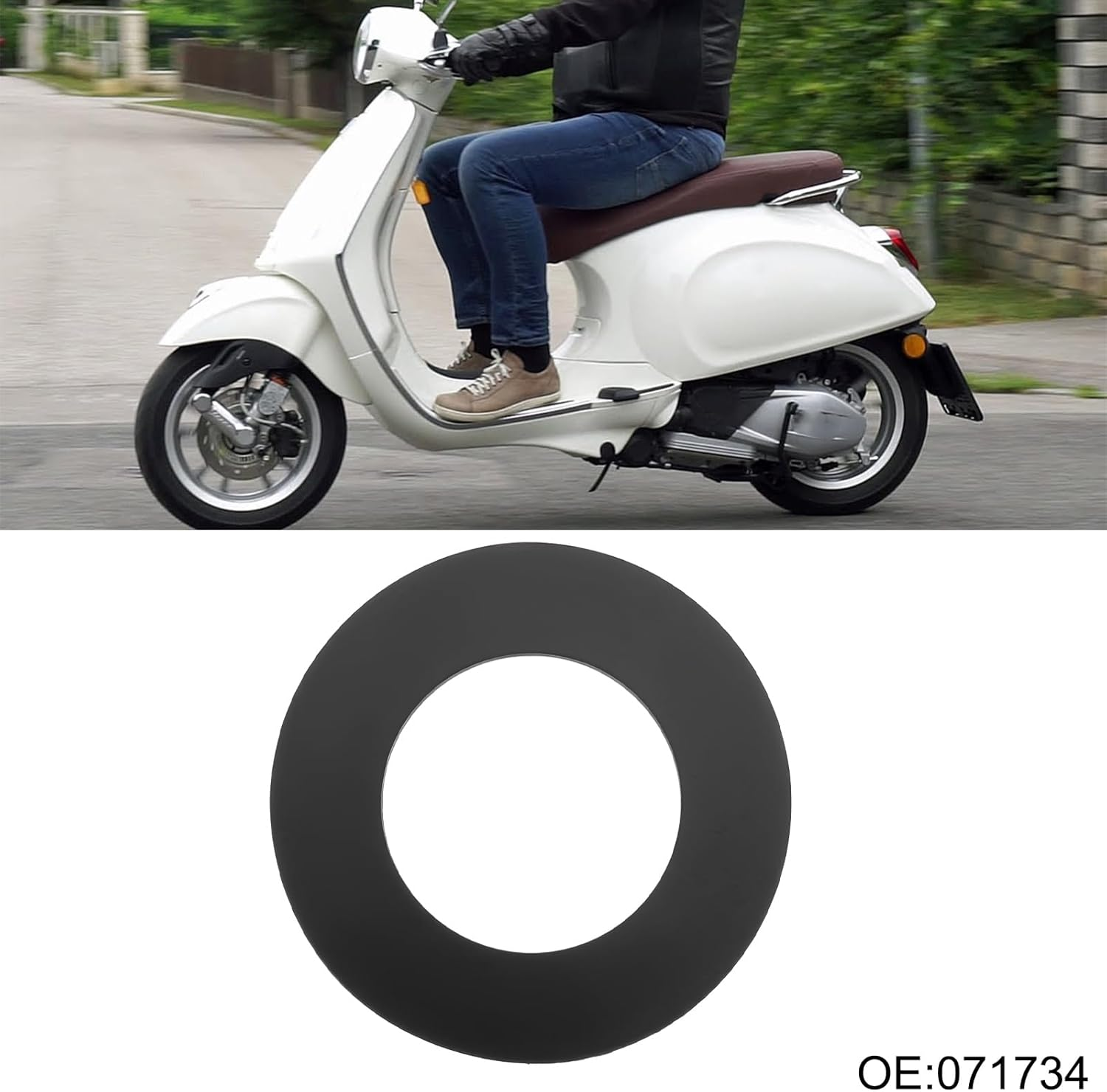 Emagtech 4PCS Fuel Cap Gasket 071734 28X49X3Mm Compatible with Vespa Primavera 125 (ET3) 1773-1992 image number 1