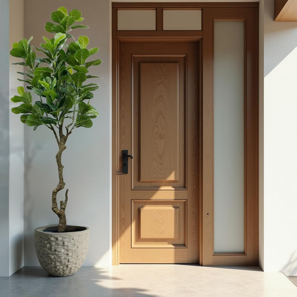 210Cm Artificial Plants Tree, Fake Plants Lifelike Faux Fiddle Leaf Fig Plant,Tall Fake Potted Tree, Large Artificial Plants for Indoor Outdoor Home Office Farmhouse Decor(7Ft)