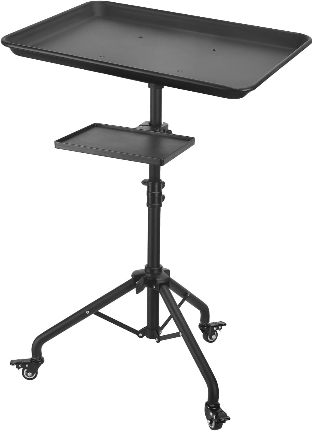 Salon Tray Cart Salon Rolling Tray, Tattoo Tray with Wheels Adjustable Height, Service Storage Tray Trolley for Beauty Clinic Spa