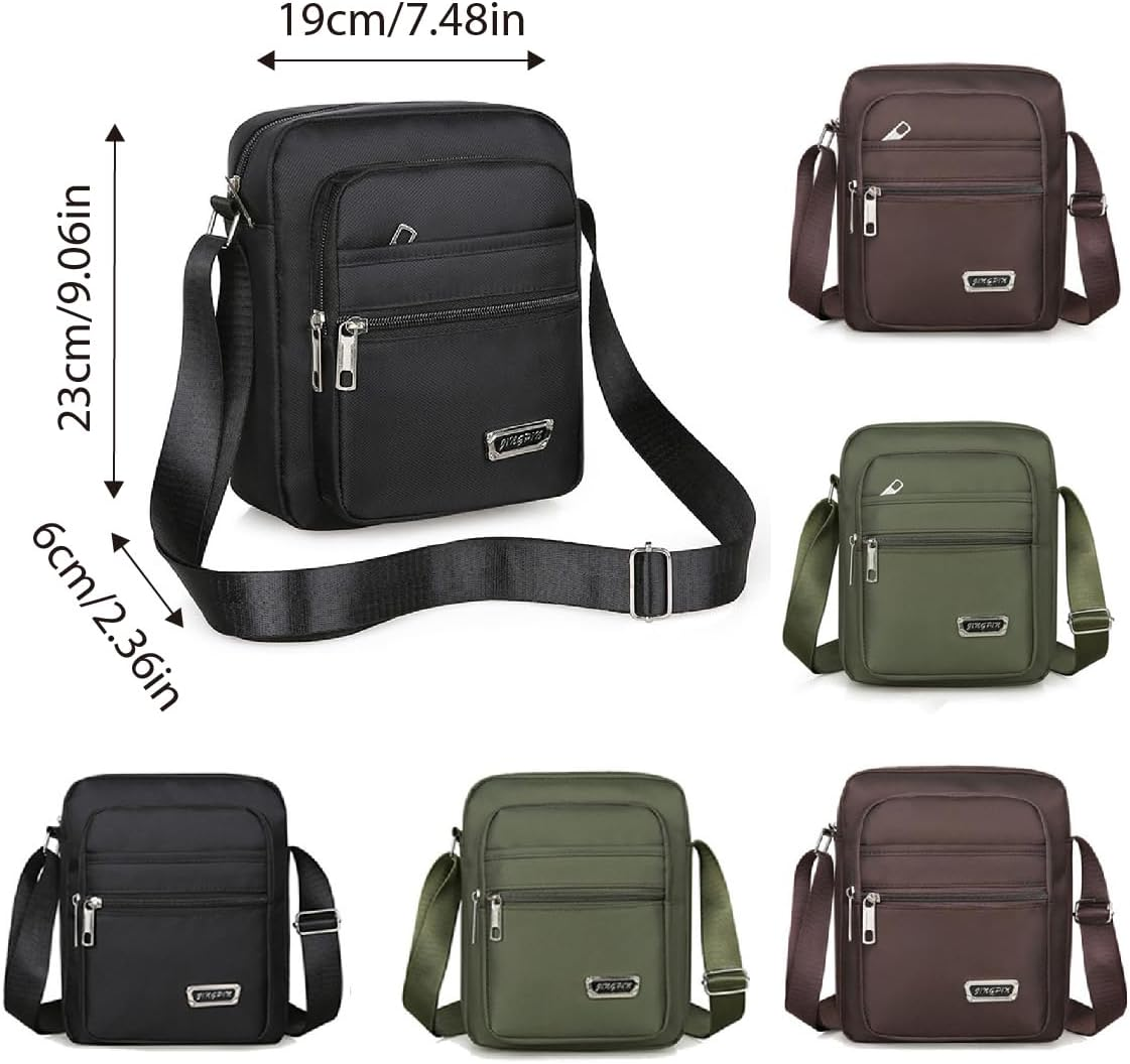 AIMALL Travel Men'S Canvas Shoulder Bag - Crossbody Messenger Bags with Adjustable Strap, Multiple Pockets, Ideal for Daily Use and Travel