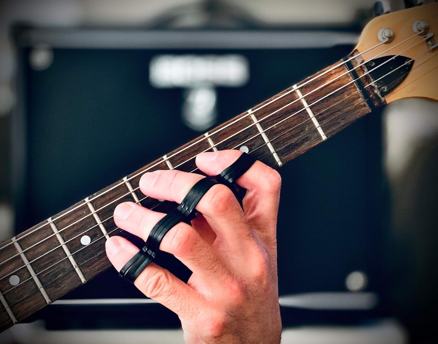 Riff BANDZ - Training Bands for Guitar Bass Piano Finger Speed System - Premium Set of 3 Hand Strengthener Accessories image number 4