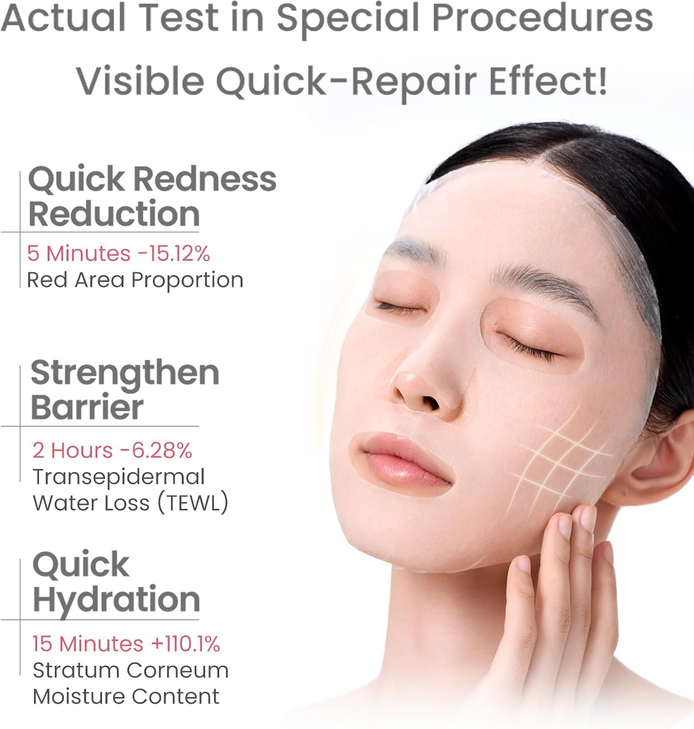 WINONA Collagen Sheet Mask 6Pcs, Instant Repair & Brightening, Soothing Quick-Repairing Freeze-Dried Collagen Mask + Solvent for Sensitive Skin, Alleviating Redness, Improving Skin Tolerance