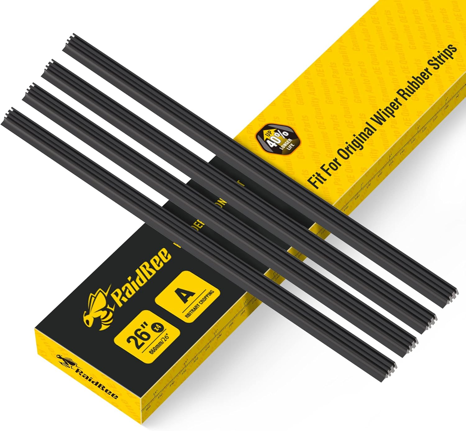 Wiper Blade Refill,4 Pcs Adjustable Size of Universal Replacement Windshield Wiper Refill Replacement for Tesla,Toyota,Hyundai,Honda Front & Rear Windshield Wiper Baldes Rubber Strip(26")