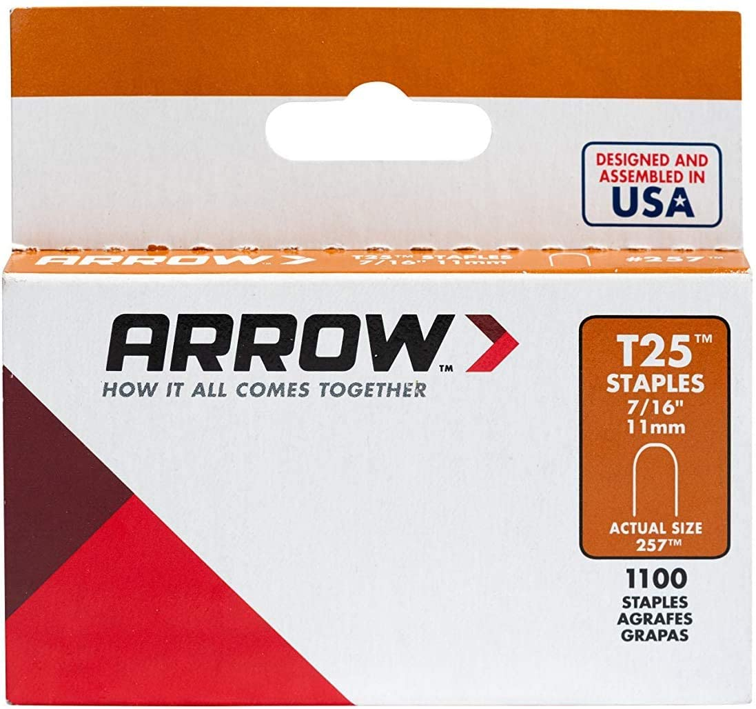 Arrow Fastener 257 Genuine T25/T2025 7/16-Inch Staples, 1,000-Pack