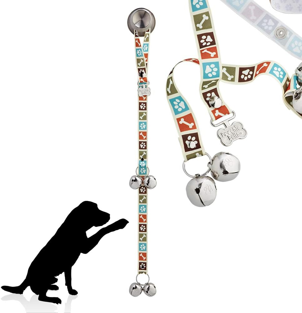 Poochiebells - Dog Bells Toilet Training - Dog Bell for Door Potty Training - Barking Dog Doorbell - Adjustable Length Dog Door Bells and Training Bells - Dog Toilet Training Bell (Starry Night)