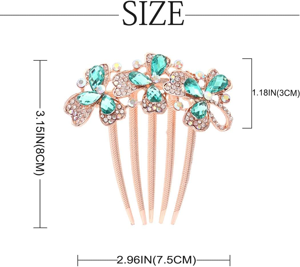 Bohend Rhinestone Hair Comb Crystal Hairpieces Bridal Hair Accessories for Women and Girls (6)