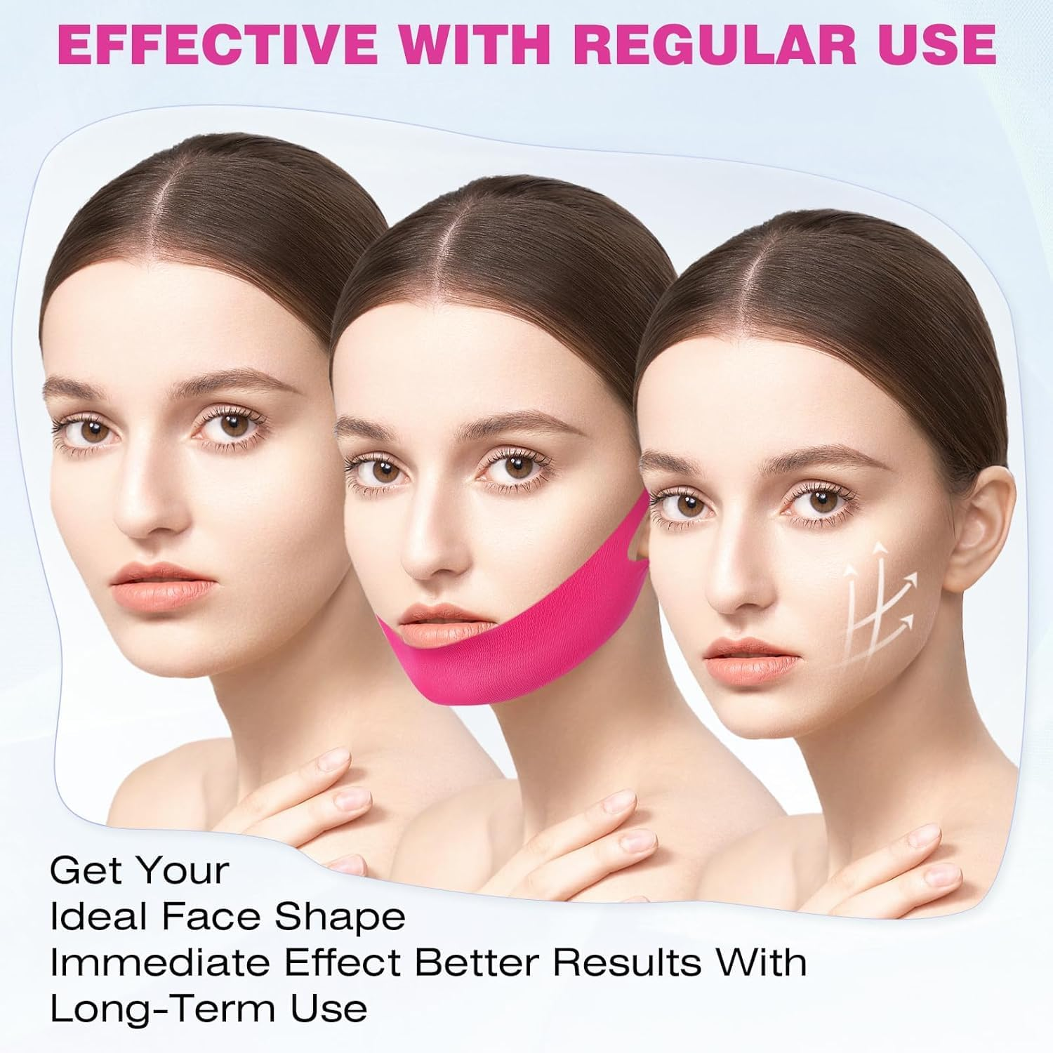 V Line Face Lifting Chin Mask, Tape for Tightening Skin and Double Chin Reduction Face Mask- Chin Strap Face Tape - 5 Pcs image number 2