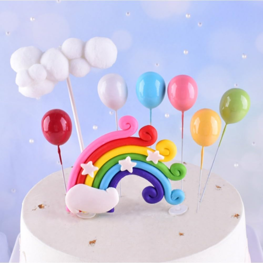36Pcs Balloon Cake Topper Mini Balloons Toppers round Cake Picks Colorful Cluster for Party Birthday Wedding image number 4