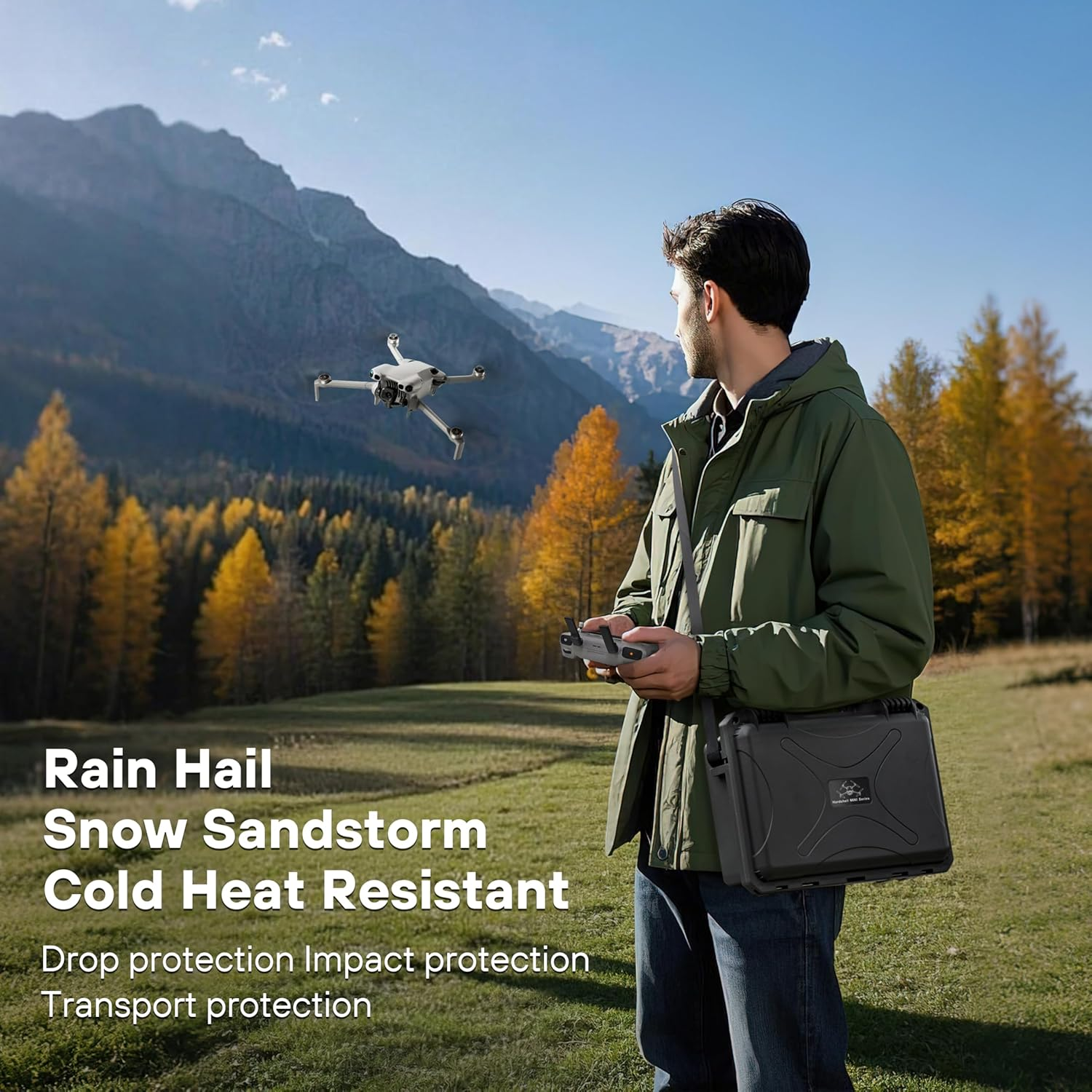 STARTRC Mini 5 Pro Case, Waterproof Hard Carry Case for DJI Mini 5 Pro Fly More Combo Accessories for DJI RC 2/RC-N3 Controller,7 Battery&Charger Hub[Case ONLY]