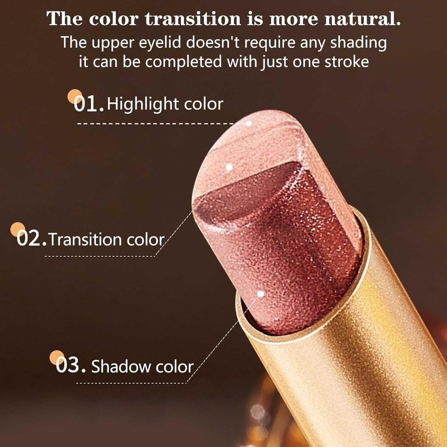 3-Color Gradient Eyeshadow Stick Set,Waterproof Long-Lasting Cream & Glitter Eyeshadow Sticks,For Day and Night,Portable Glitter Shadow,For Women (All, SIZE) - 2 image number 5