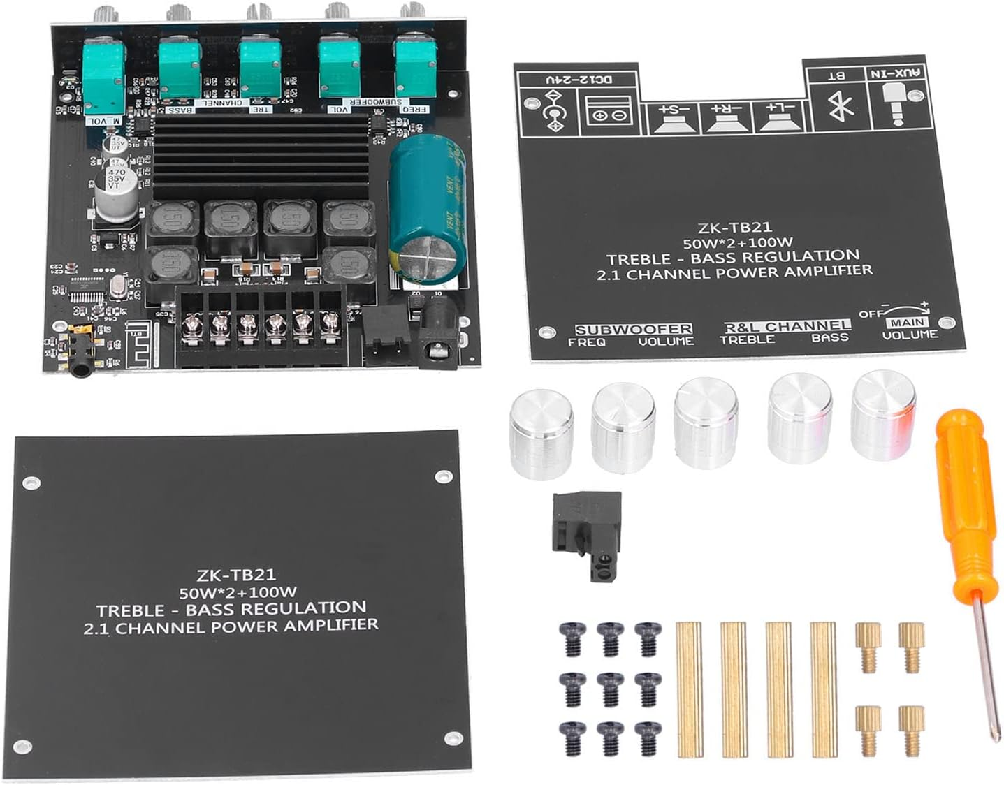 TIKATARER 2.1Channel Stereo Audio Amplifier Board with High Efficiency for DIY Home Speakers Subwoofer Power Amplifier Module for Shop Solicitation, Home Theater Pcbspeaker20-100W, 4-8&Omega; image number 5