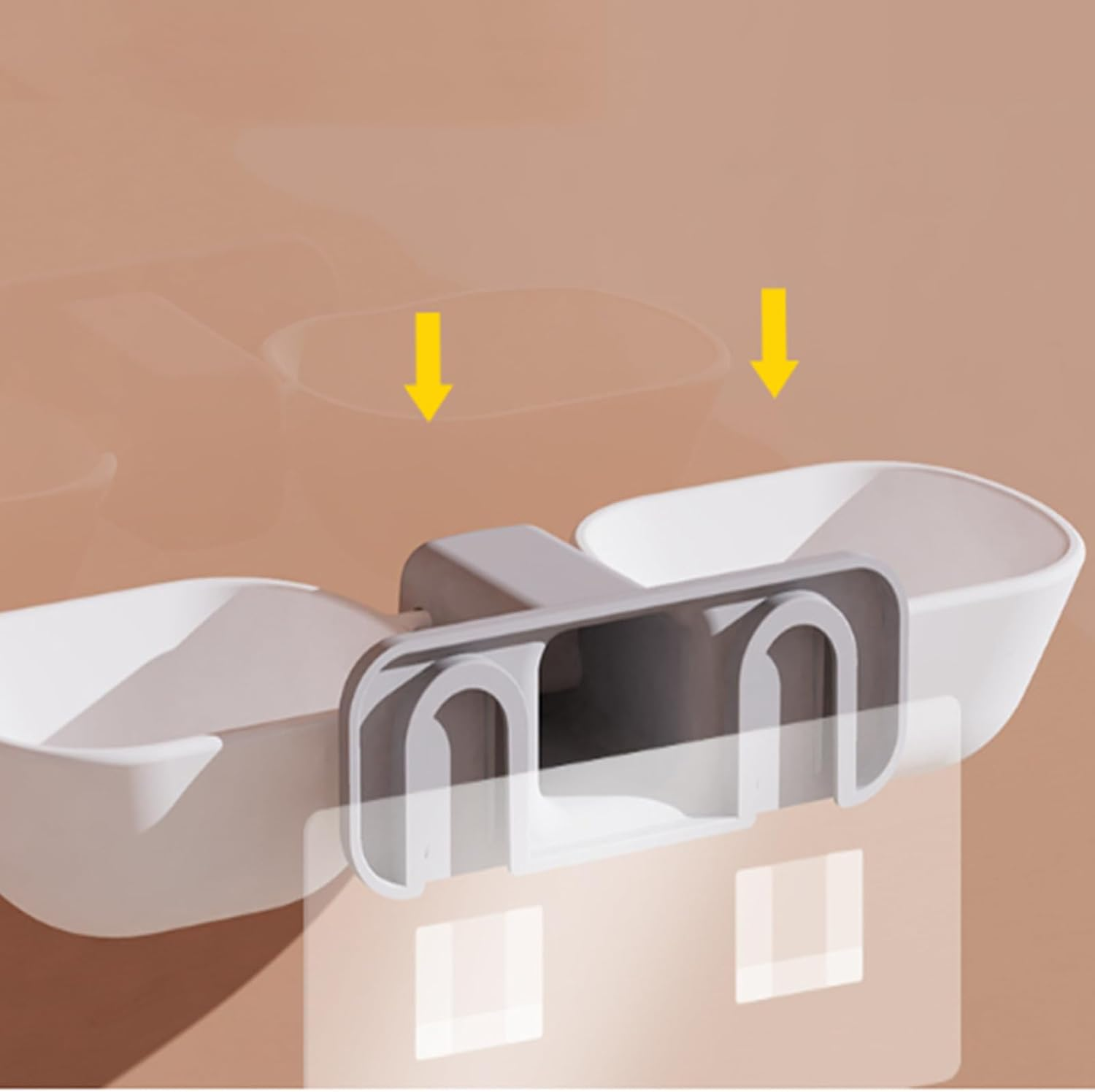 Cicixixi Cat Bowls for Cats, Feeding Bowl, Cat Bowl, Double Bowl for Cats, Feeding Bowls, Cat Food, Wall Mounted, with Raised Stand Holder, Removable Bowl image number 1