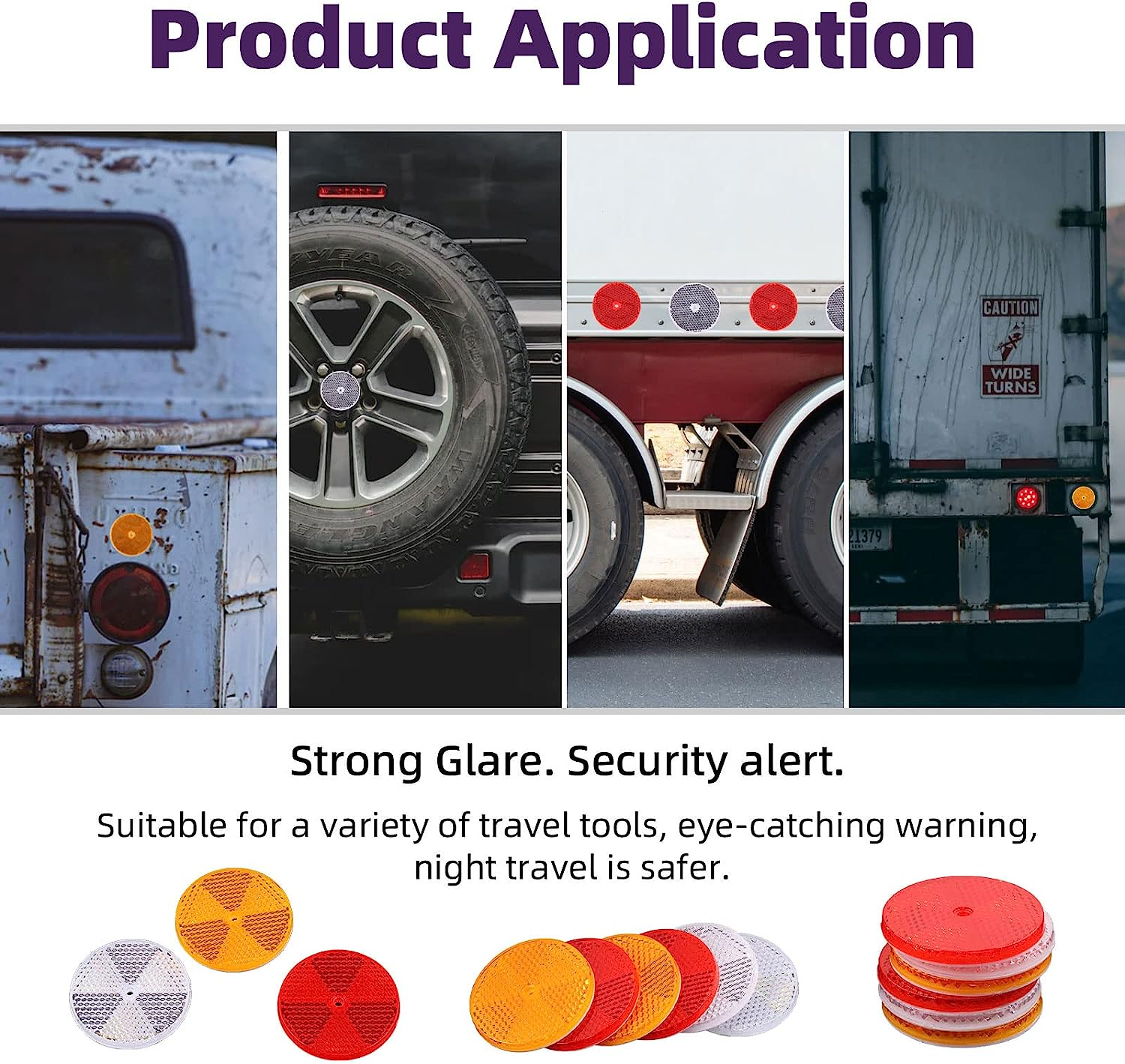 Swpeet 45Pcs round Front Reflector Driveway Trailer Reflectors, 3 Colors of Reflective Mailbox Reflector with Center Mounting Hole with 304 Stainless Steel Screw Used for Roads Mailboxes Tunnels image number 4