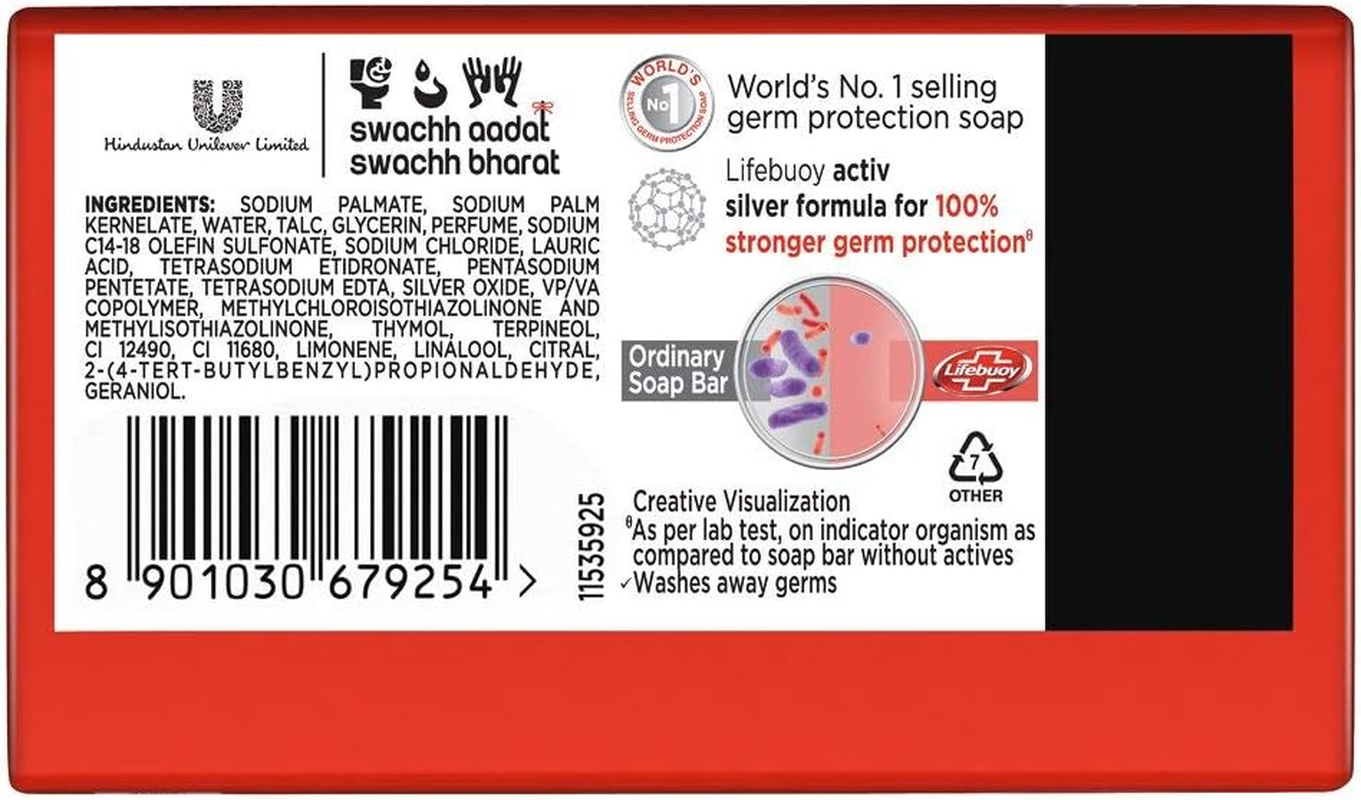 Lifebuoy Total Soap Bar 125Gm (Pack of 6) image number 1