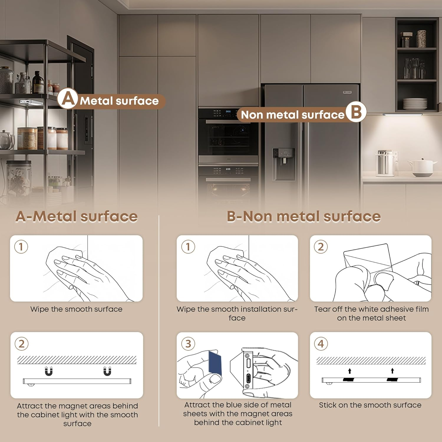 LROLTEF Cabinet Lighting LED Lamp with Motion Sensor - 21 Cm 1500 Mah 6500 K 4000 K 3000 K 3 Colour Temperatures Dimmable Under-Unit Light Kitchen Light Stair Light Rechargeable Magnetic with Sensor image number 3