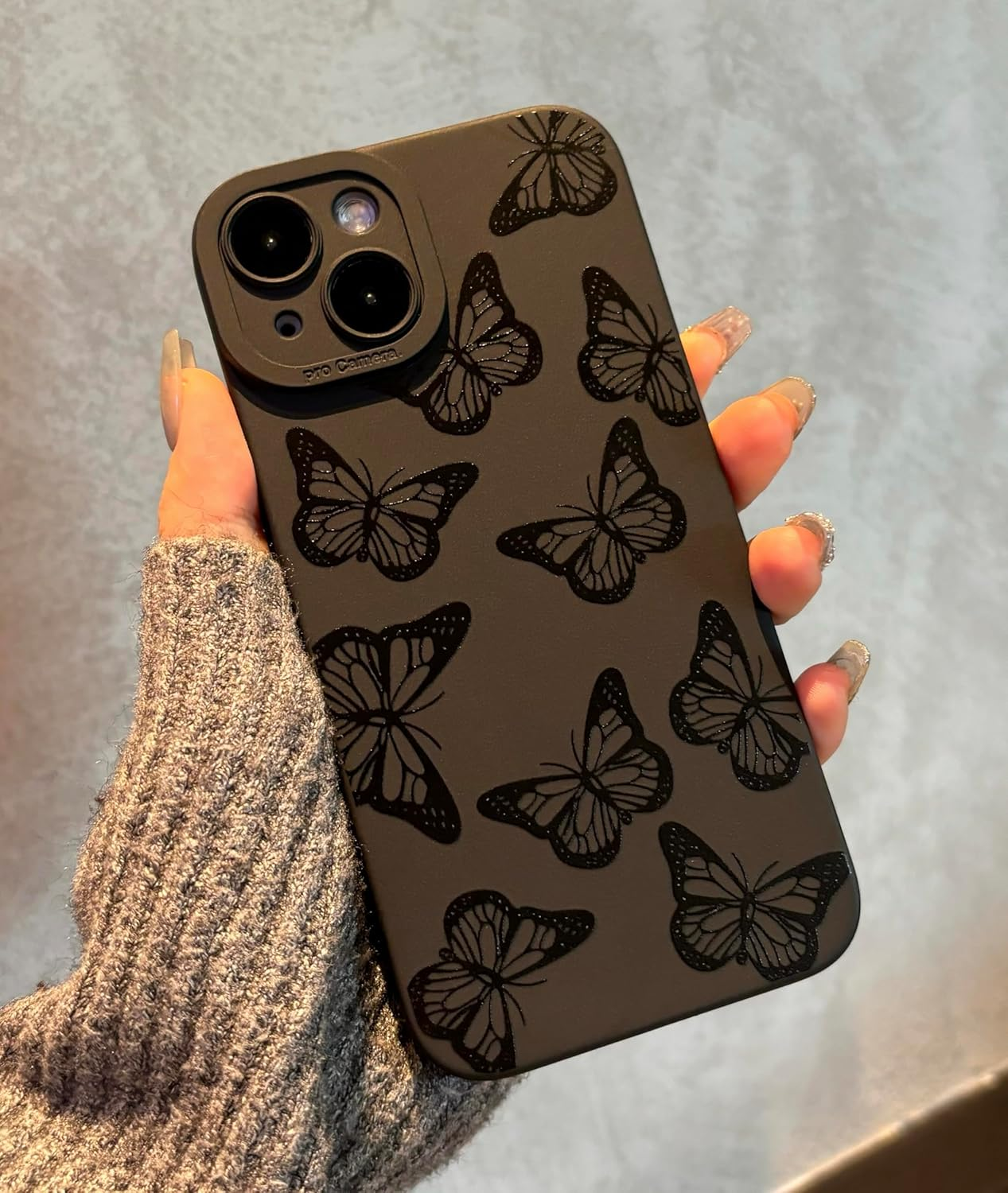 For Iphone 16 Pro Case 6.3 Inch 2024, Aesthetic Love Hearts Print Phone Case for Women Girls Men, Slim Silicone Protective Phone Cover for Iphone 16 Pro, Black Love Hearts