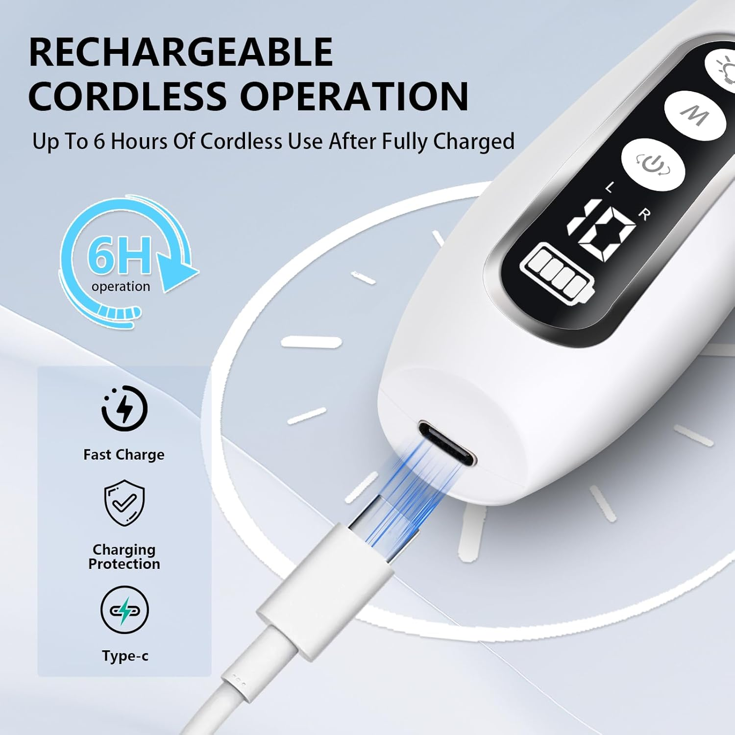 Electric Nail File Drill, Cordless 2000 Mah Rechargeable Nail Filer Electric, Portable Nail Dril 10 Speeds Professional Machine Drill for Nails Acrylic Manicure and Thick Toenails Grinder (White)