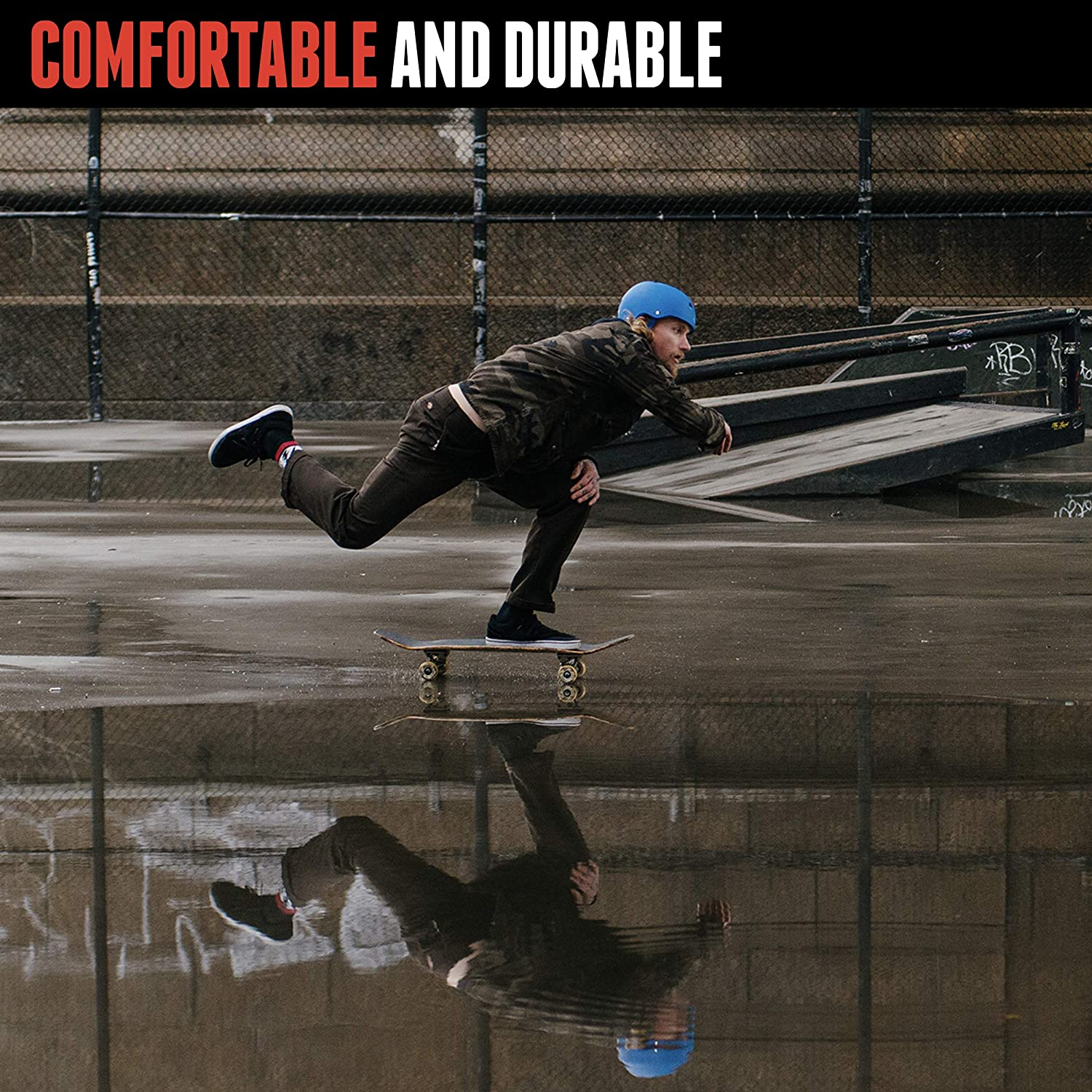 Triple 8 Rubber Helmet with Sweatsaver Liner (Royal Blue Rubber, Small) image number 1