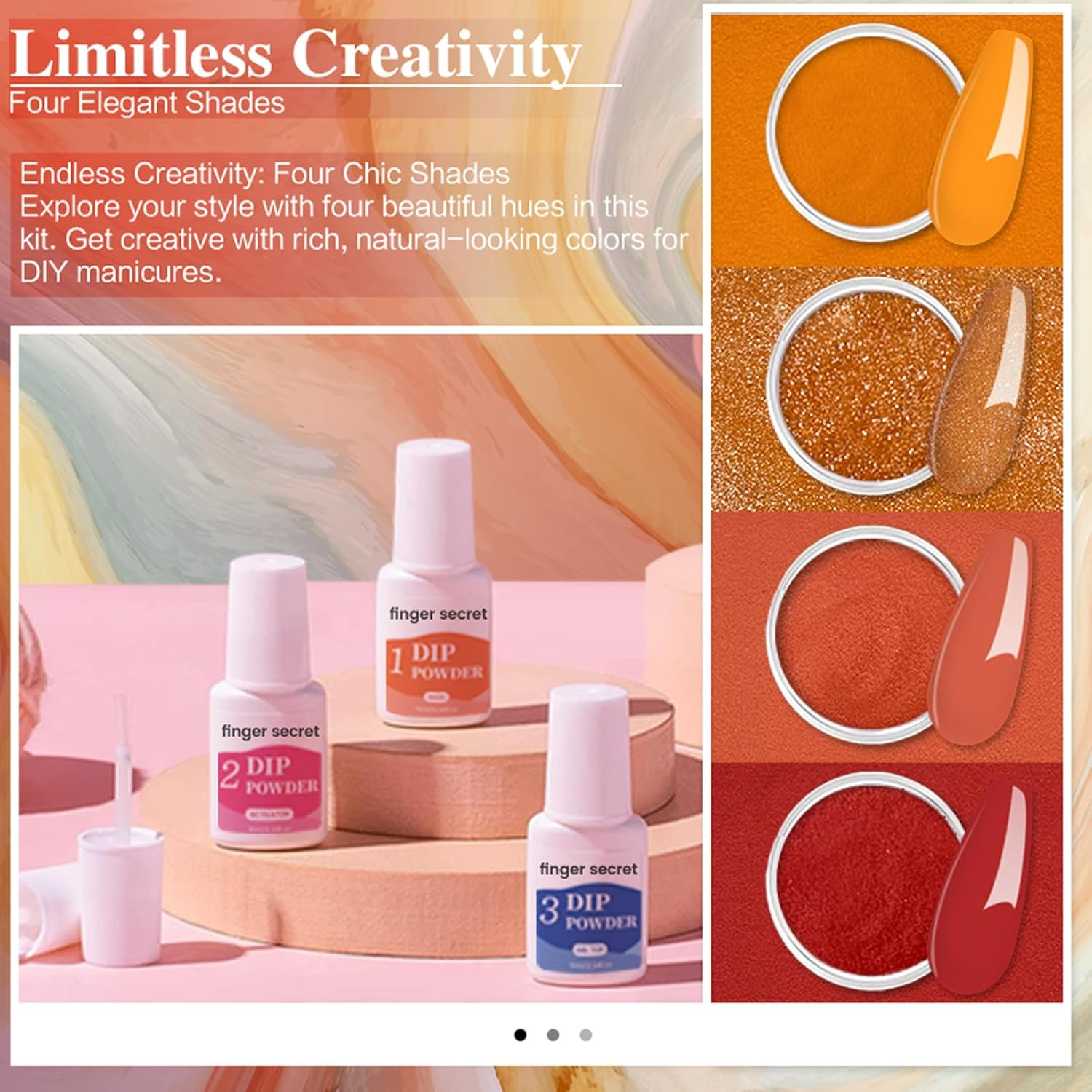 Dip Powder Nail Kit, 10G/0.35Oz, 4 Colors, No Lamp Needed image number 6