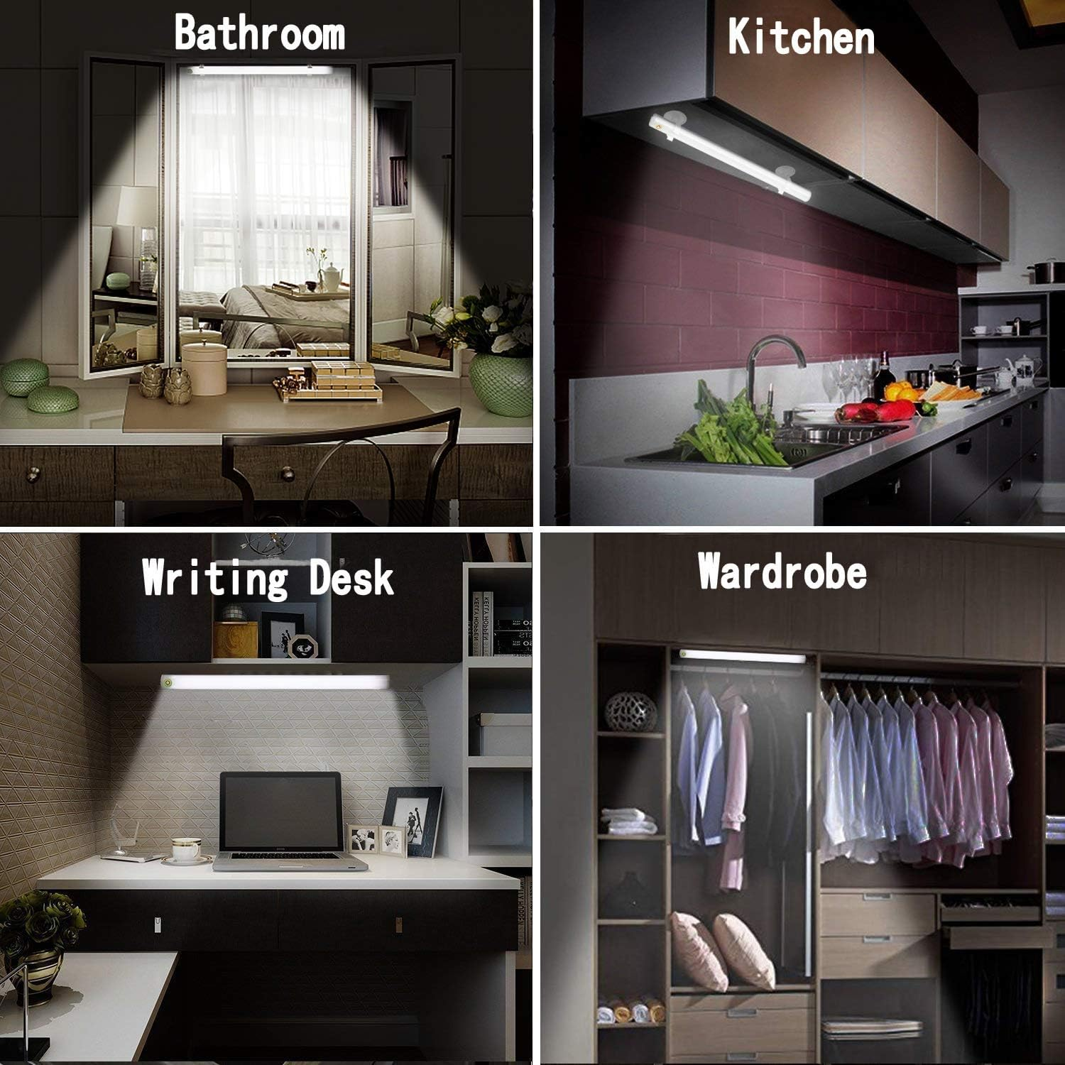 LED Mirror Light, Portable Vanity Light | Simulated Daylight | 4 Brightness Level Touch Control | Rechargeable Cosmetic Lamp, Bathroom Lighting Kit,Wireless Makeup Light image number 3