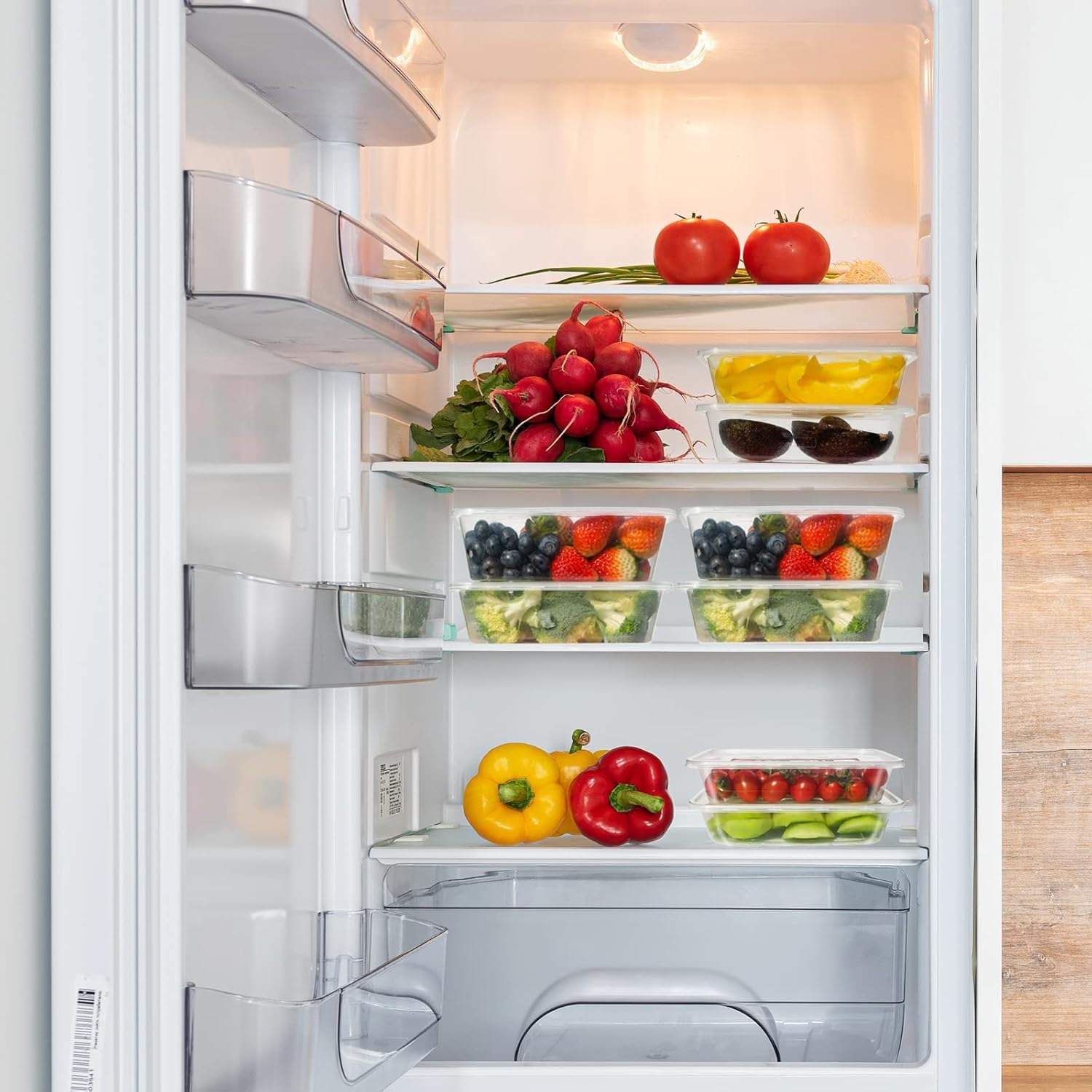 500Ml Food Containers with Lids, Reusable Rectangular Takeaway Containers, Microwave, Freeze & Dishwasher Safe (100 Pcs) (500Ml) image number 3