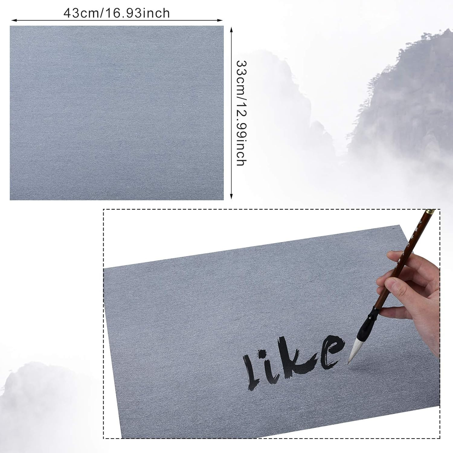 Dianelhall 6 Pieces Water Drawing Writing Cloth Reusable Water Paper Chinese Calligraphy Mat for Students Chinese Calligraphy Practice, 17 X 13 Inches/ 43 X 33 Cm image number 5