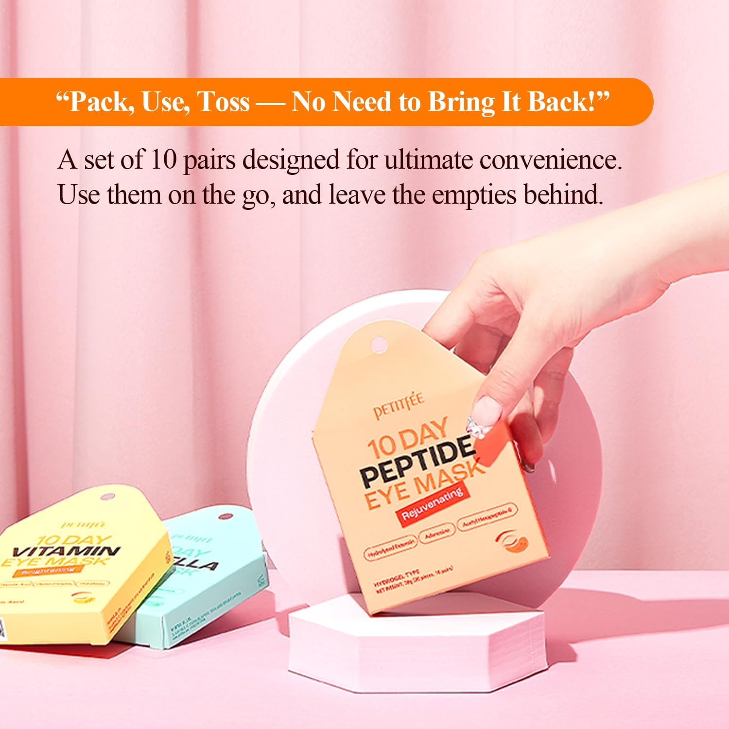 10 DAY Eye Mask Peptide 20Pcs (10Pairs) - Rejuvenating Eye Patch, Firming Eye with Hydrolyzed Extensin, Peptide, Adenosine, Travel Friendly, Lightweight image number 5