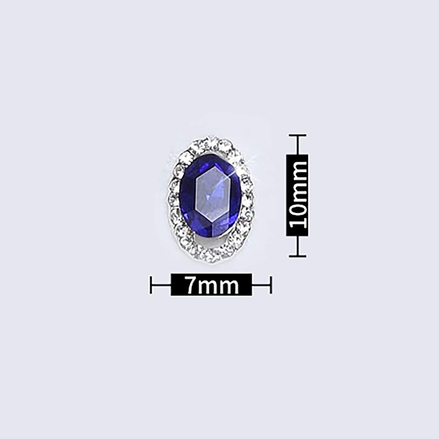 10 Grains Nail Art Rhinestone Alloy Rhinestone Super Flash Nail Decoration DIY Big Diamond Blue Hollow Egg Shape image number 1