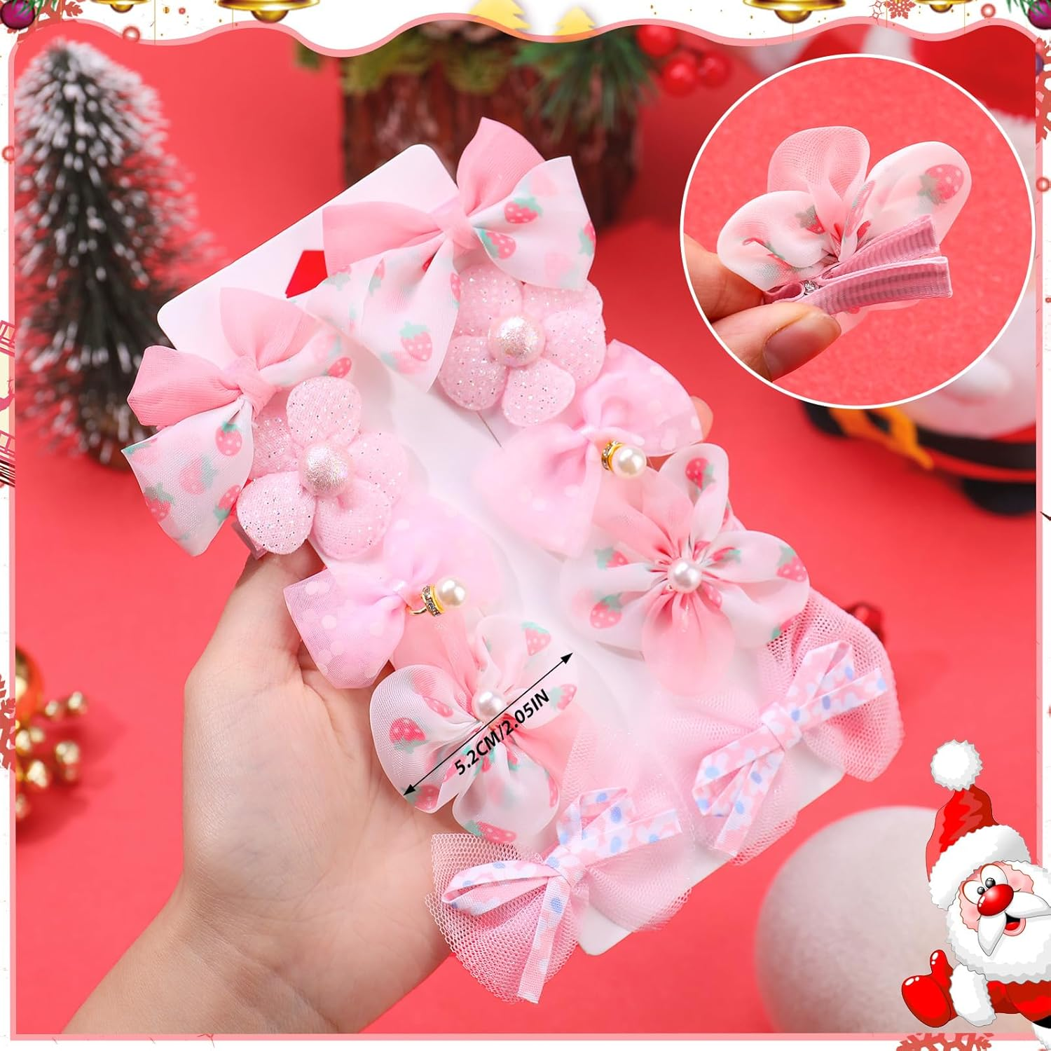 Dusaniyali Pack of 38 Flower Hair Clips Girls - Cute Hair Clips Set Baby Hair Bows with Flowers, Bows for Baby and Children, Pink Hair Accessories for Girls image number 4