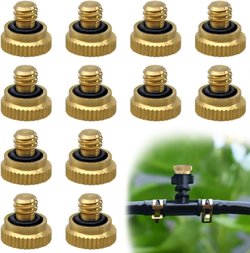 Yucool 3/16 Outdoor Cooling System Misting Nozzles Brass, Screw Threaded Brass Misting Nozzle Plug for Outdoor Cooling Systems, Protecting Faucets image number 3