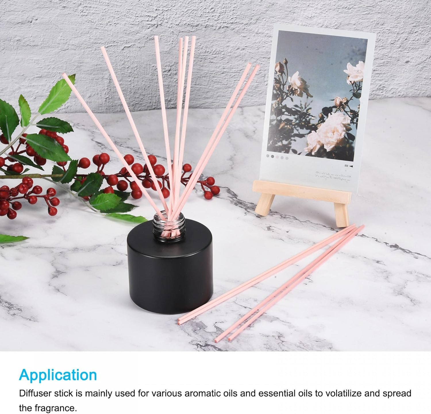 Sourcing Map Fiber Reed Diffuser Sticks 8.6" X3Mm for Aroma Fragrance Essential Oil, Pink Pack of 50 image number 3