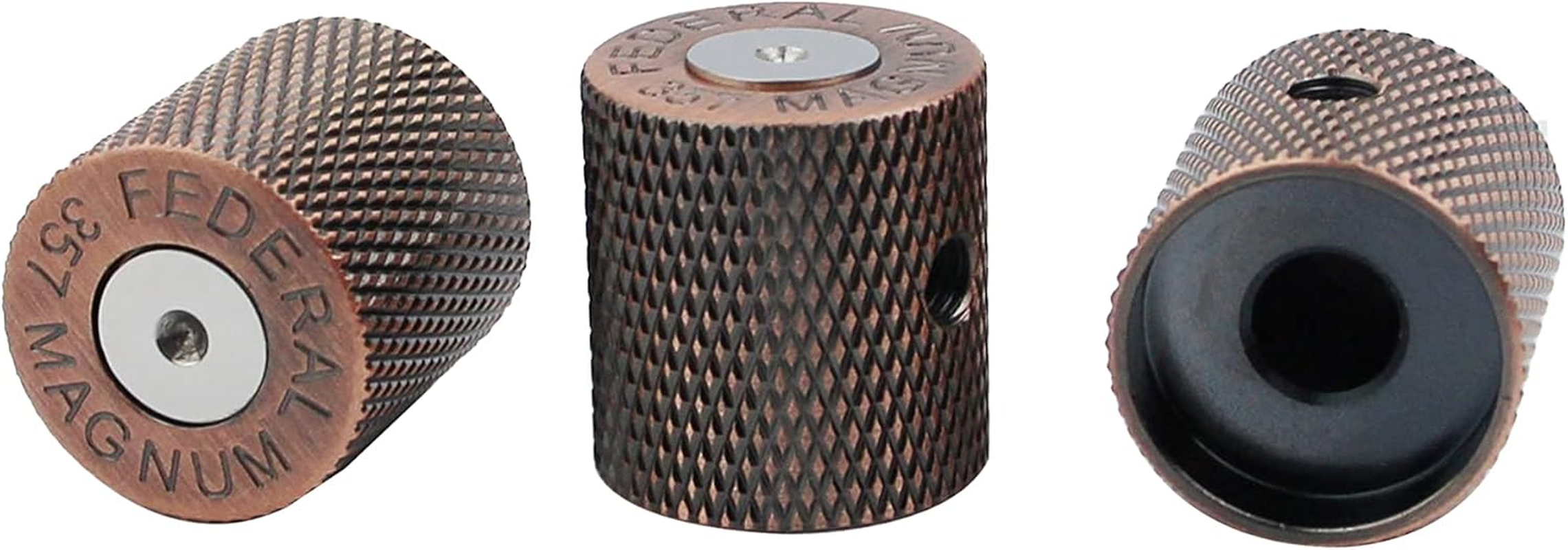 Guyker Guitar Knobs with 6Mm Dia. Shaft Pots - Brass Bullet Case Style Tone and Volume Control Potentiometer Knob Replacement for Precision Electric Guitar or Bass (3 Piece, Bronze) image number 1