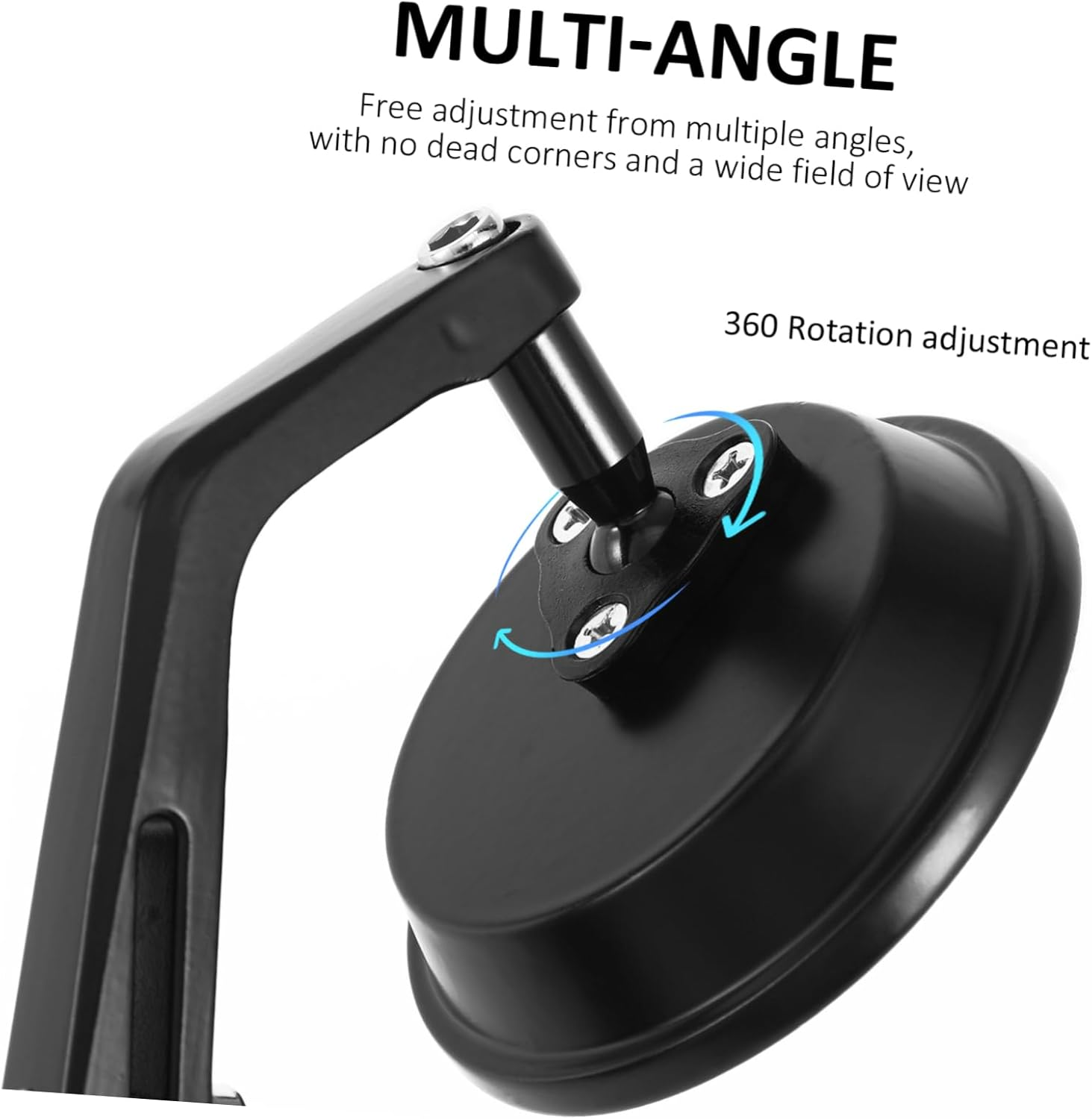 Round Motorcycle Handlebar Bar End Mirrors Blue Lens Rear View Reflectors Compatible Motorbikes for Road Safety and Blind Spot Reduction