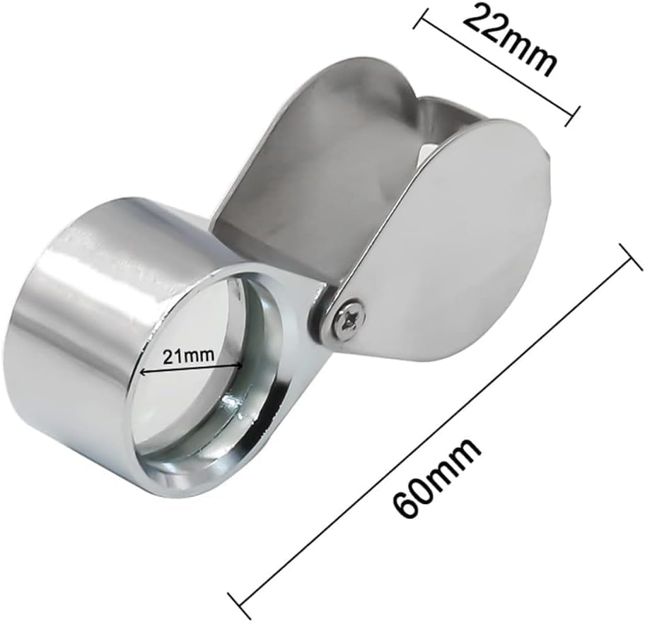10 Times Metal Jewelry Magnifying Glass Tool Eye Foldable Magnifying Glass Triple Glass Magnifier(10X21Mm) image number 1