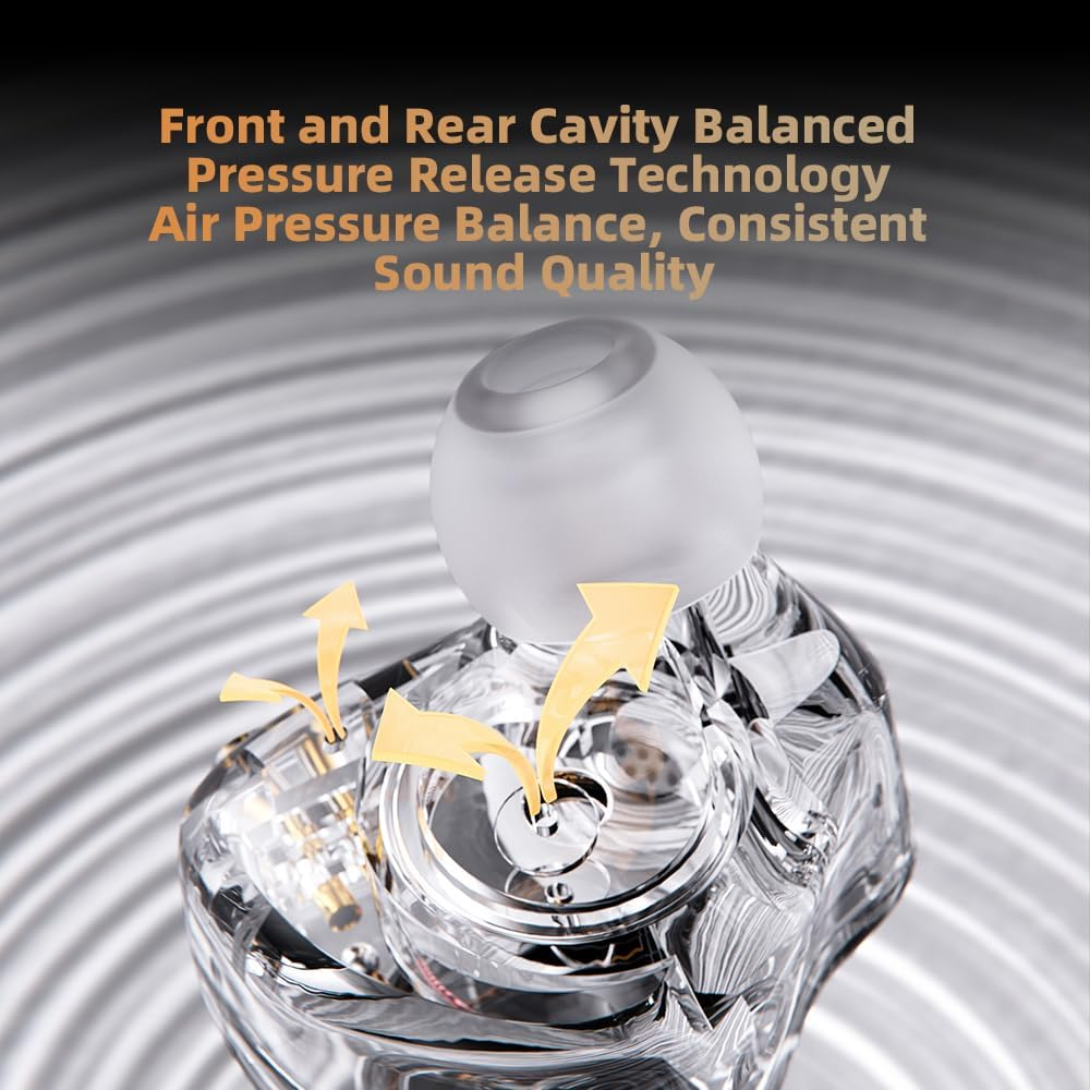 Wired Gaming Headphones IEM Earphones with 1DD，QKZ ENZO PRO in Ear Monitor, Hifi Detachable Cable Earbuds, Bass Sound with New 11Mm Dynamic Driver for Video Music Gaming (White, Mic) image number 2