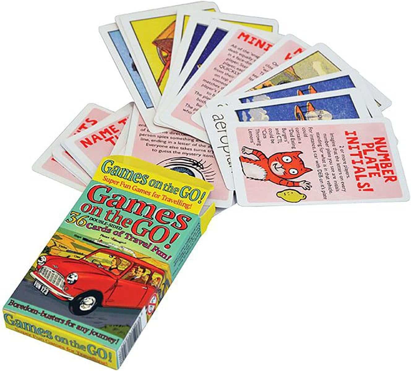 House of Marbles Games on the Go Travel Cards, with 36 Double-Sided Playing Cards of Travel Fun, Busting Boredom, for Kids and Adult Teens, for Traditional Family Fun Games image number 3