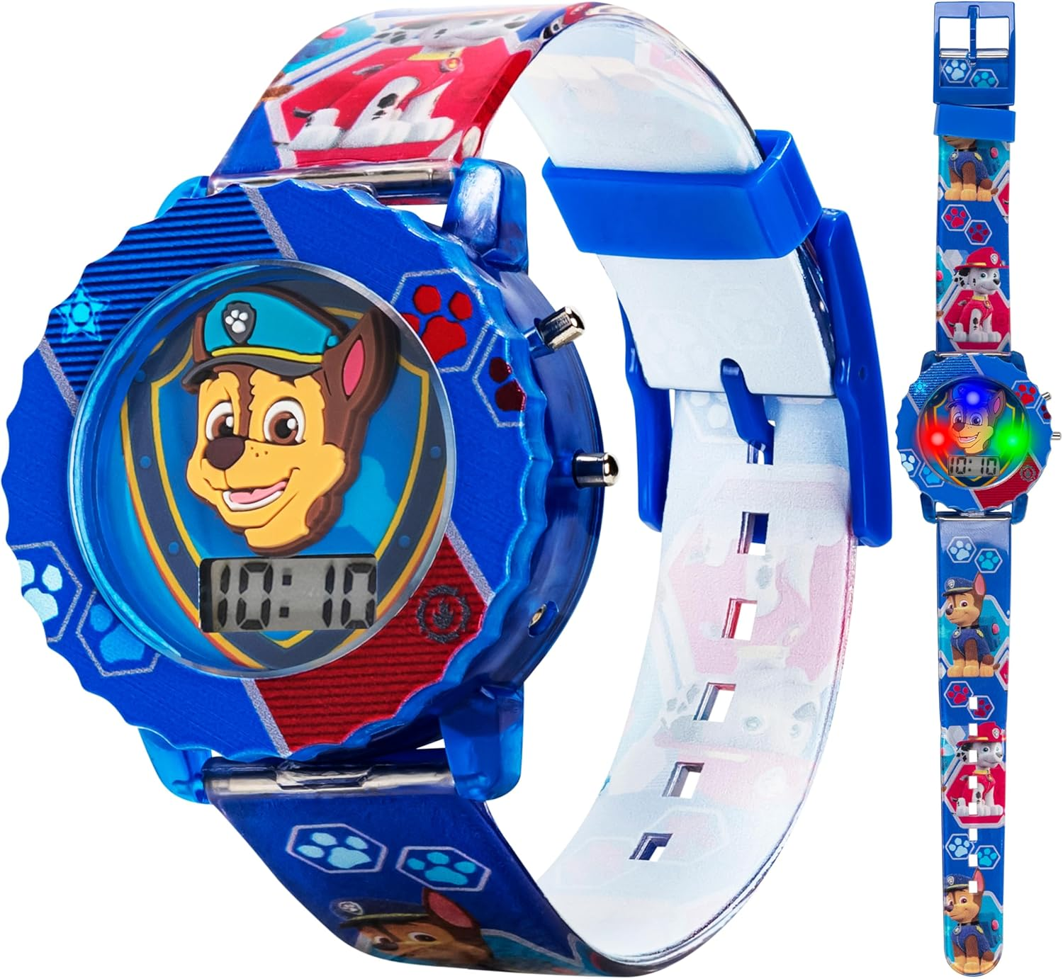 Accutime Paw Patrol Kids' Digital Watch with Blue Case, Comfortable Blue Strap, Easy to Buckle - Official 3D Character on the Dial, Safe for Children - Model: PAW4015, Blue, Digital image number 3