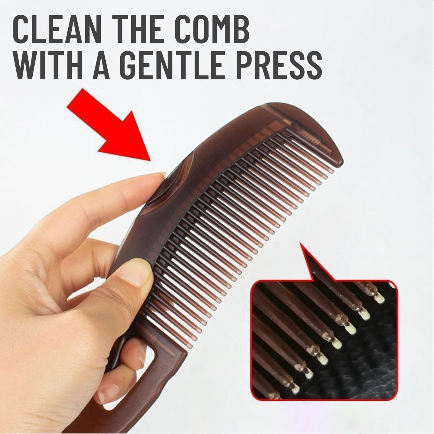 Cosmeria Flake Comb Set, Stainless Steel Comb for Clean Scalp with Button, Effective Flake and Stress Removal, Ideal for All Hair Types and as a Gift image number 1