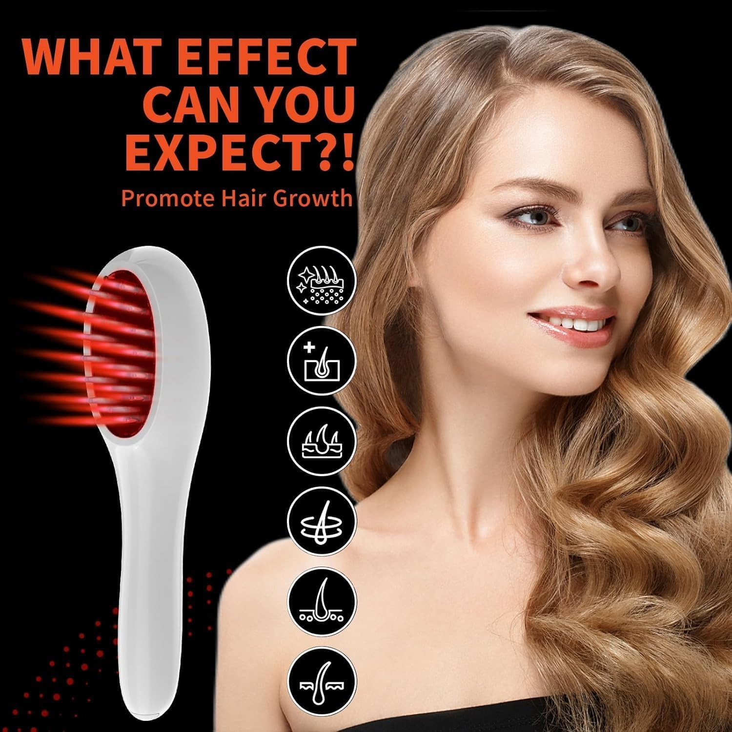 MINYII Laser Therapy Hair Growth Comb, Hand-Held Comb-Shaped Low Level Laser Therapy to Promote Hair Growth in Women and Men, Hair Growth Laser Comb with Red Light Therapy, Portable Cordless Design (White) image number 2