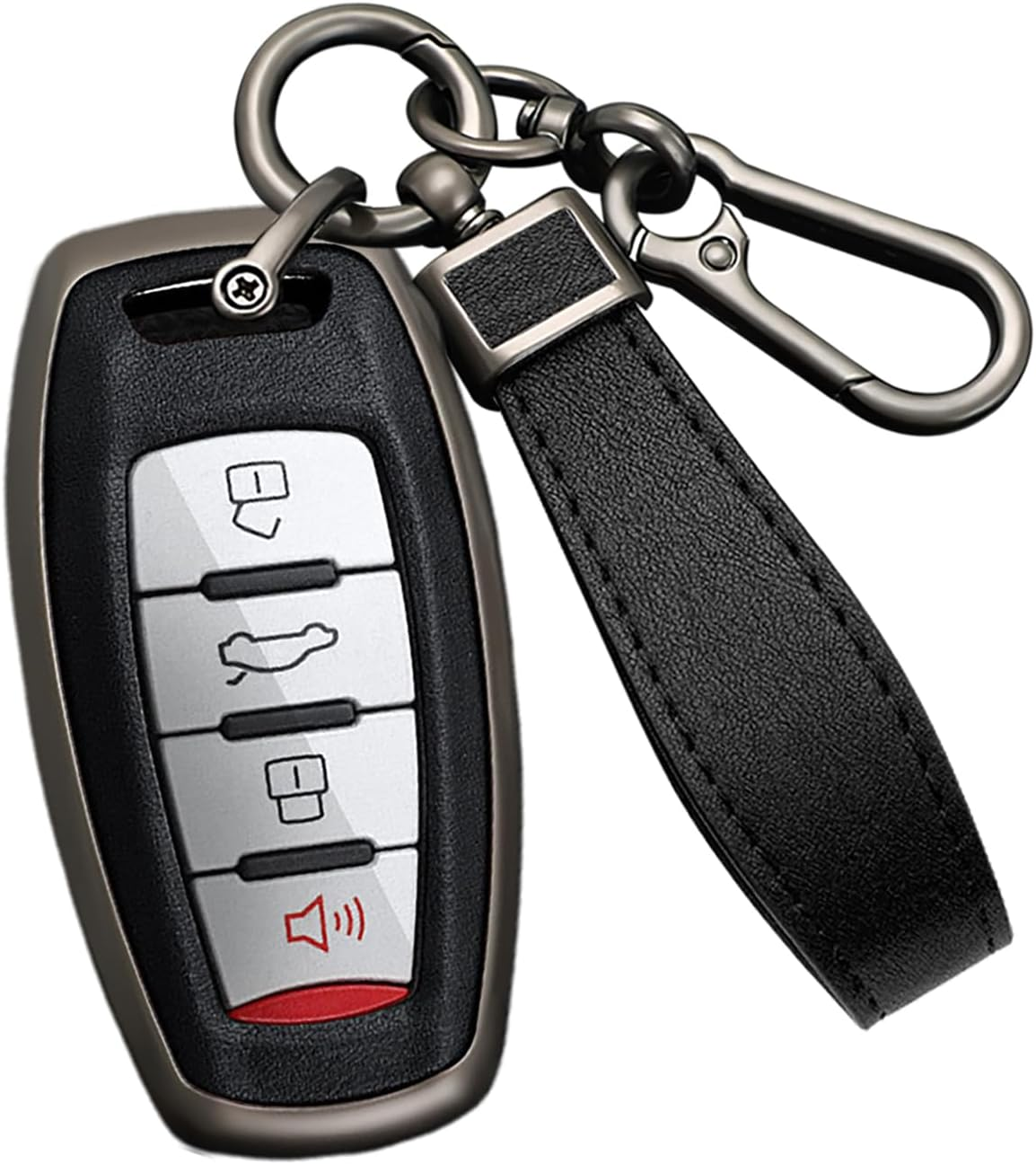 Ontto Alloy Car Key Fob Cover Fit for Haval H6 H7 H9 H4 Hover H2S F5 F7 F7X F7H Dargo Jolion GMW Remote Leather Key Case Keyring Key Shell Holder Bag Keychain