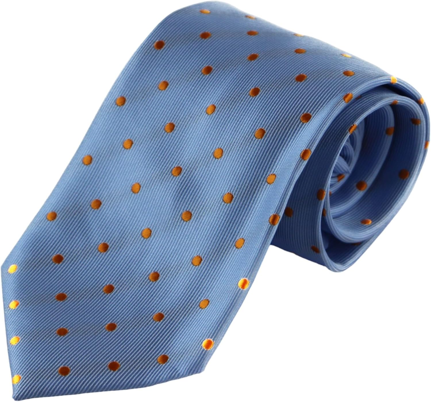 Mens Baby Blue & Orange Mini Polka Dot Patterned 8Cm Neck Tie Baby Blue, Orange