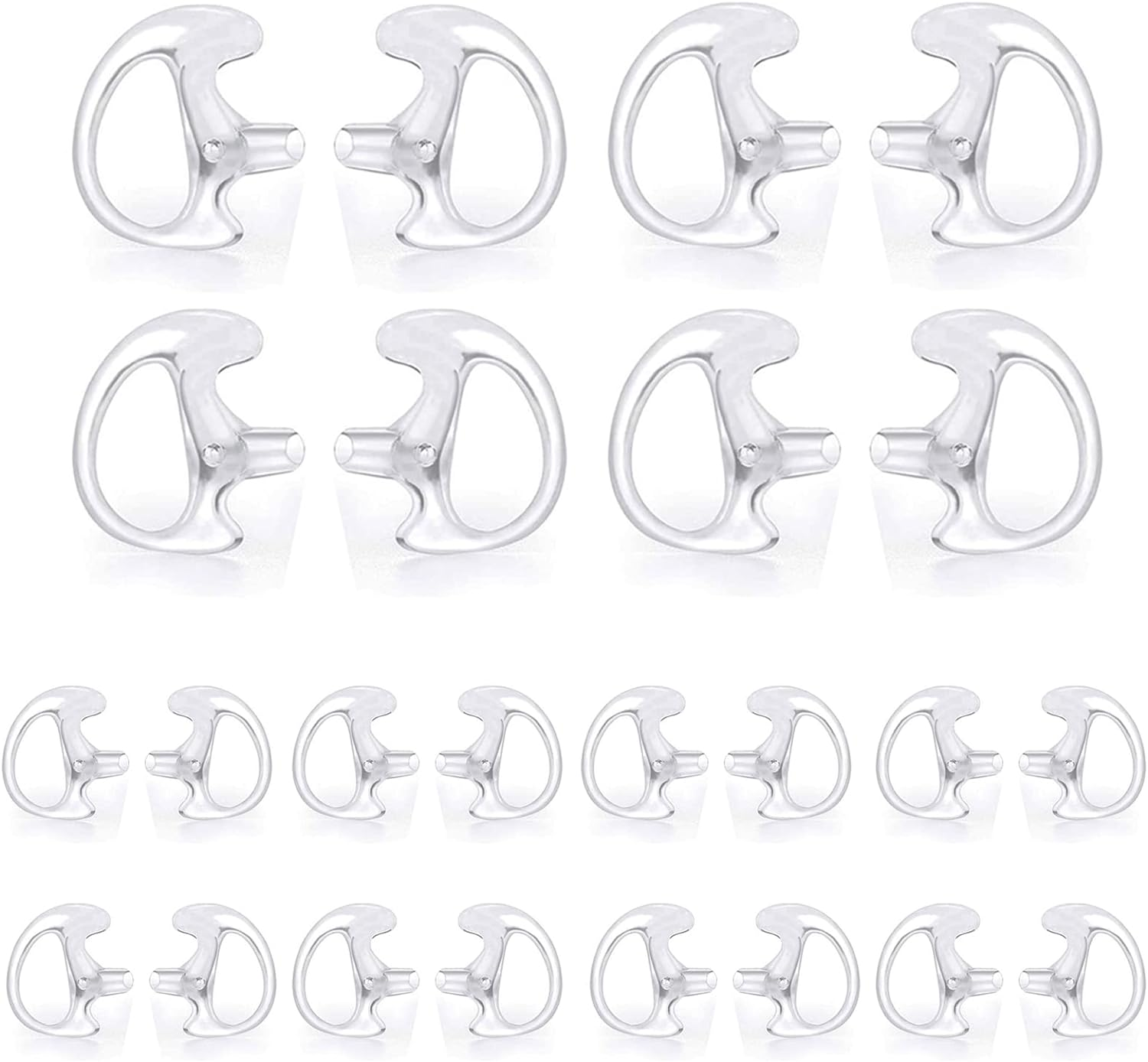 Replacement Earmold Earpiece Earbud Earplug Ear Mold for Walkie Talkie Acoustic Tube Earpiece,Soft Silicone Earmould Replacement Earpiece Insert for Two Way Radio Air Acoustic Headset (Pair of 12)