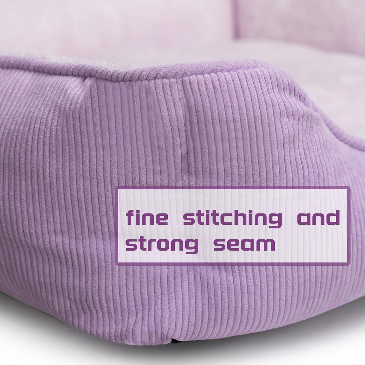 Hollypet Cat Bed Small Dog Bed Pet Bed for Cats and Puppy, Soft Pet Sleeping Bed Breathable Pet Cushion, Purple(55 * 45 * 15Cm) - Rectangle Blue image number 3