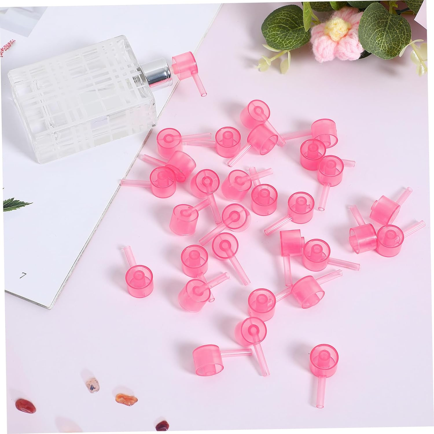 DECHOUS Perfume Transferring Heads 30Pcs Press Dispenser Tool Cosmetic Liquid Dispensing Convenient Portable Travel Accessory for Women