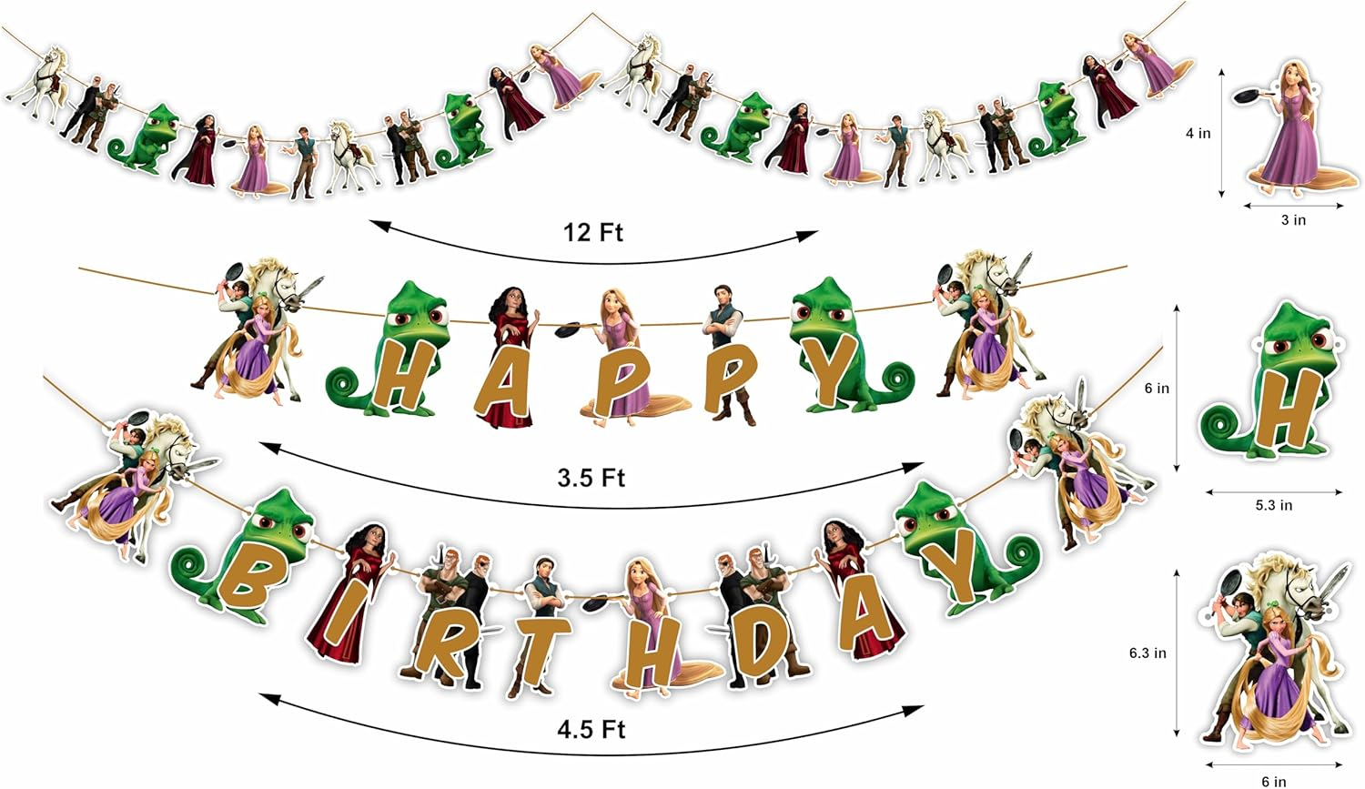 Rapunzl Theme Birthday Party Supplies | Enchanted Princess Decorations for Kids Fairy Tale Parties & Magical Royal Celebrations image number 3