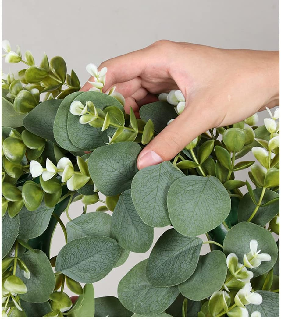 Eucalyptus Garland 17.78"Christmas Wreaths Entrance Decoration Farmhouse Wreath Wall Hanging Artificial Wreath Festival Home Decor for Front Door Wall Window Porch Patio Garden outside Decor image number 5